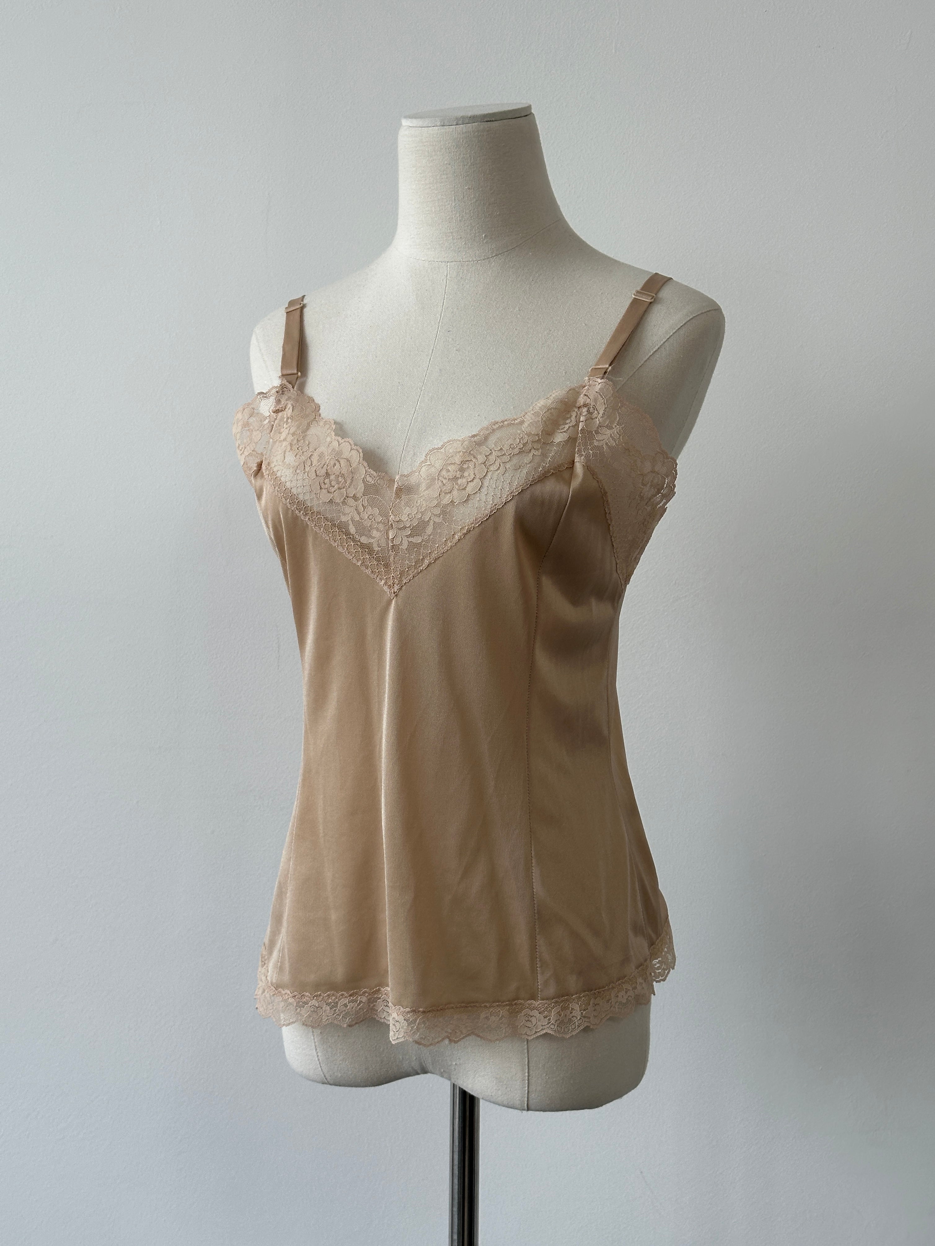 Vintage 2000s Satin Lace Cami Top - S