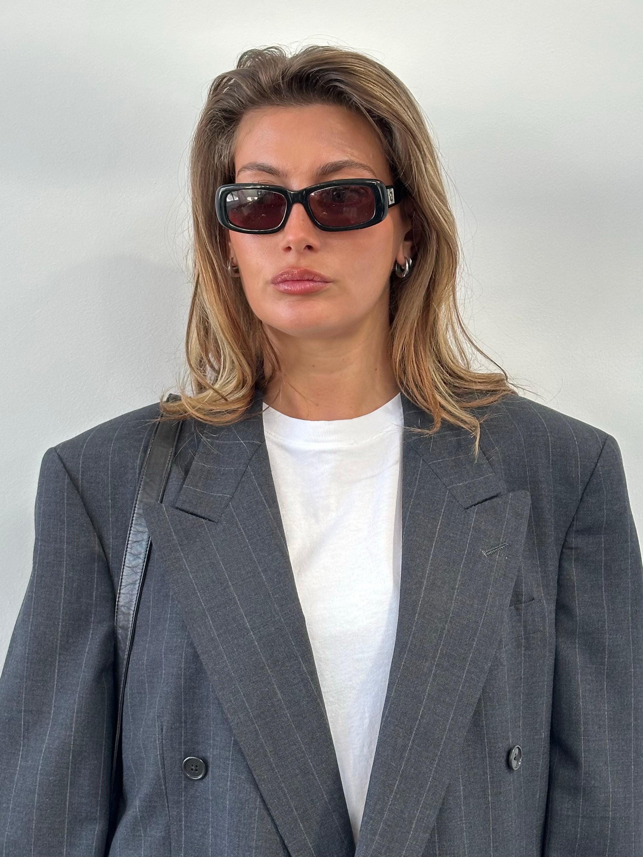 Fendi 1990s Logo Rectangle Sunglasses