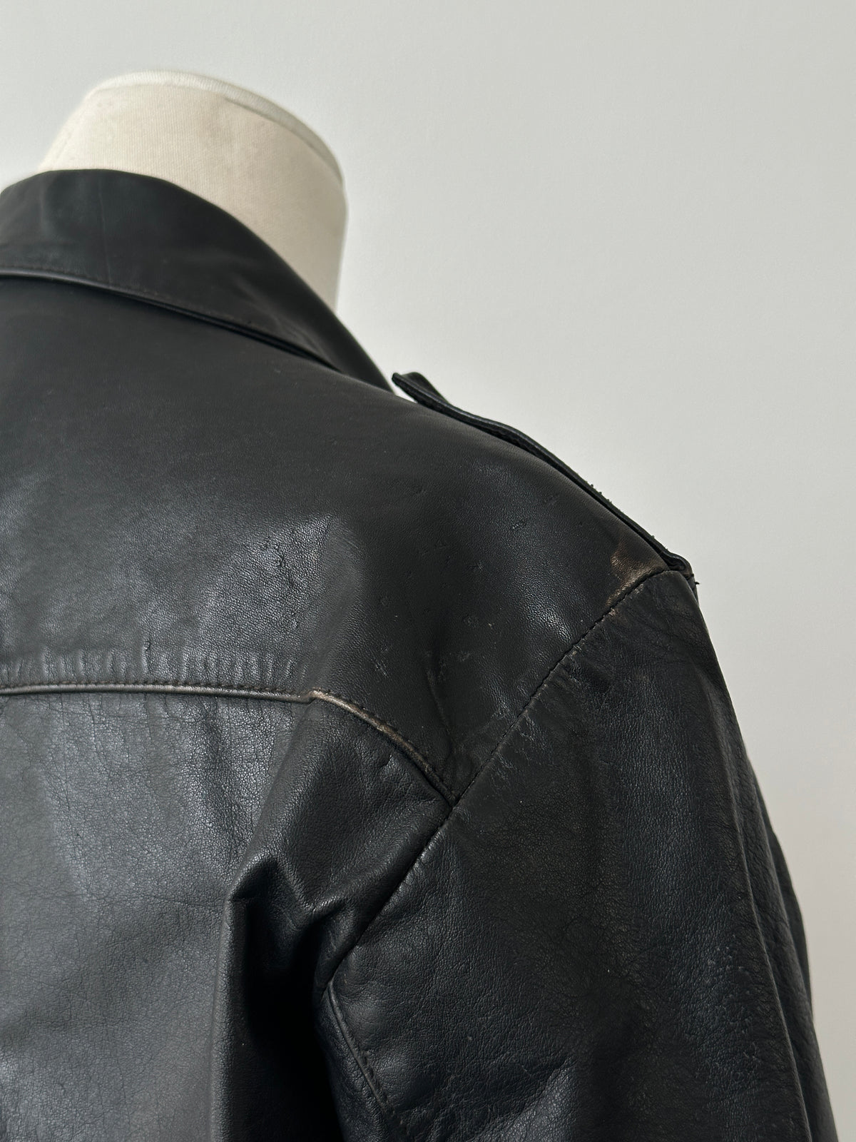 Vintage 1990s Fitted Moto Leather Jacket - XS-S