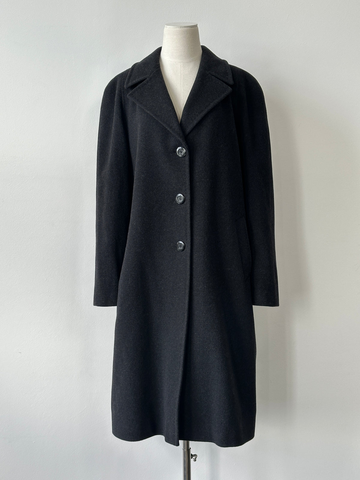 Italian Vintage 1990s Pure Wool Single Breasted Coat - XL
