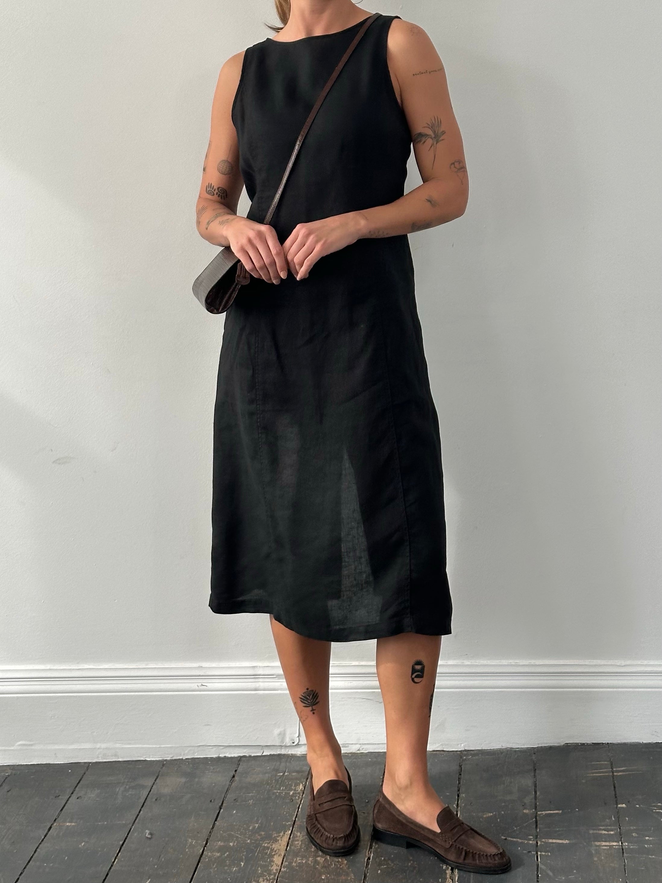 Armani Jeans 1990s Pure Linen Sleeveless Dress