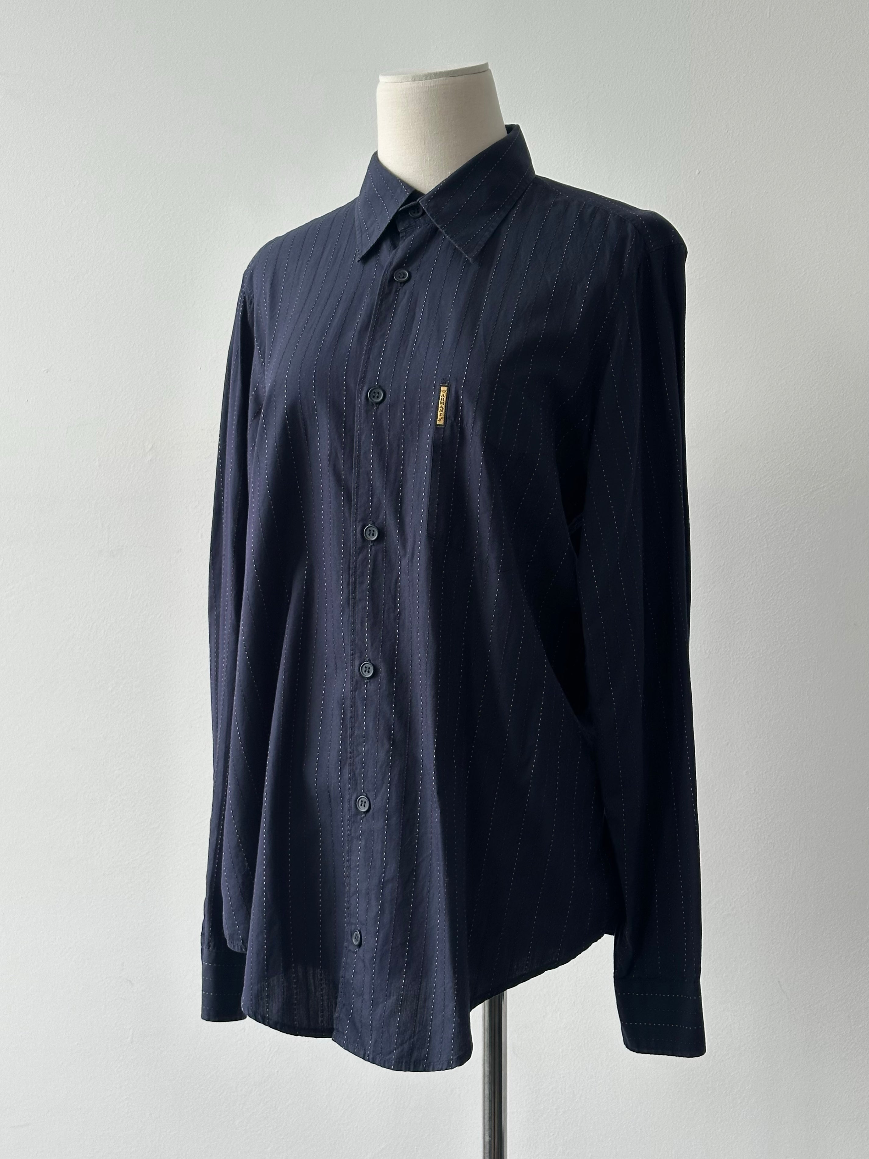 Armani Jeans 1990s Pure Cotton Striped Shirt - M/L