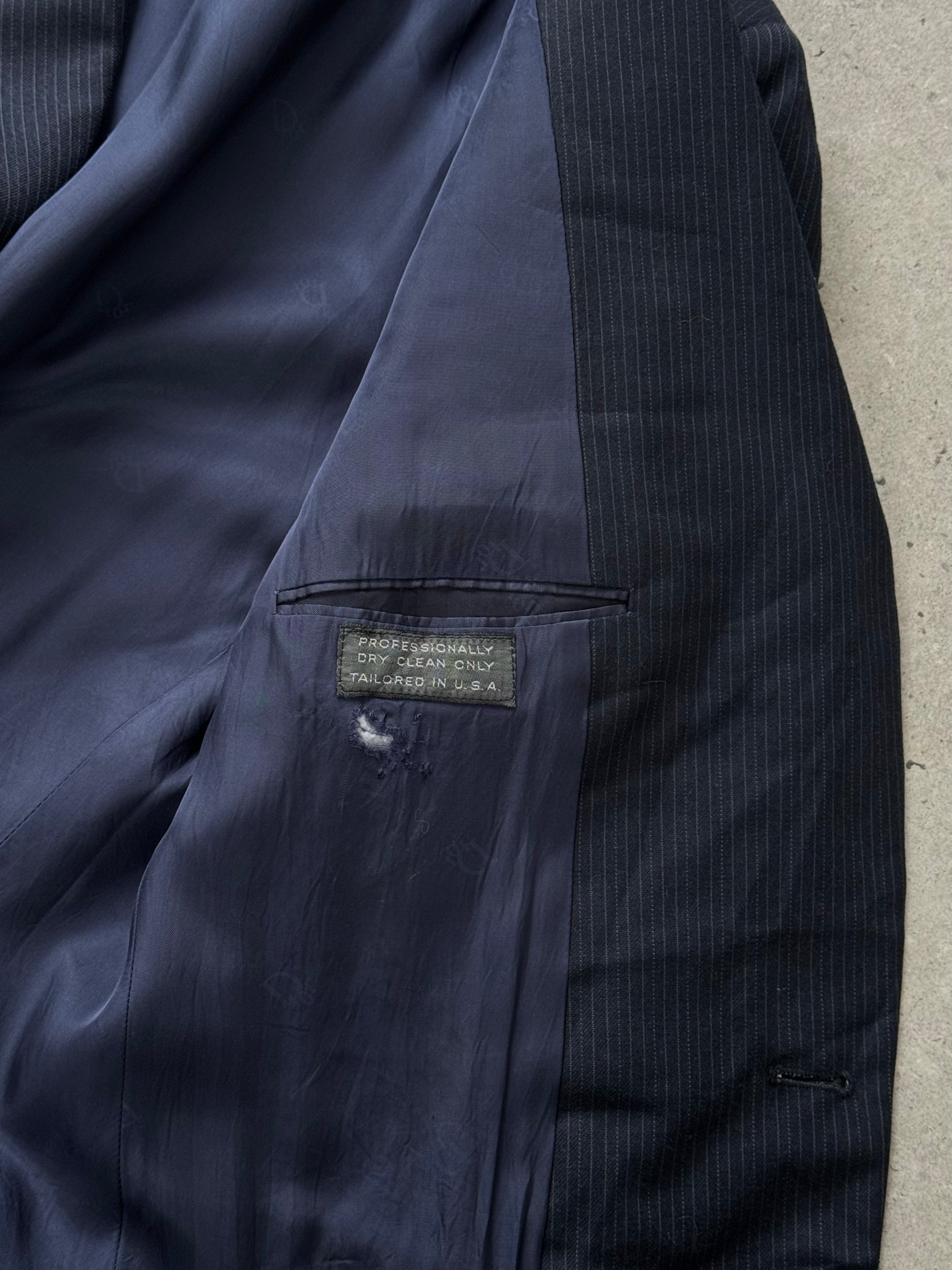 Christian Dior Monsieur 1980s Wool Striped Blazer - 40R/XL