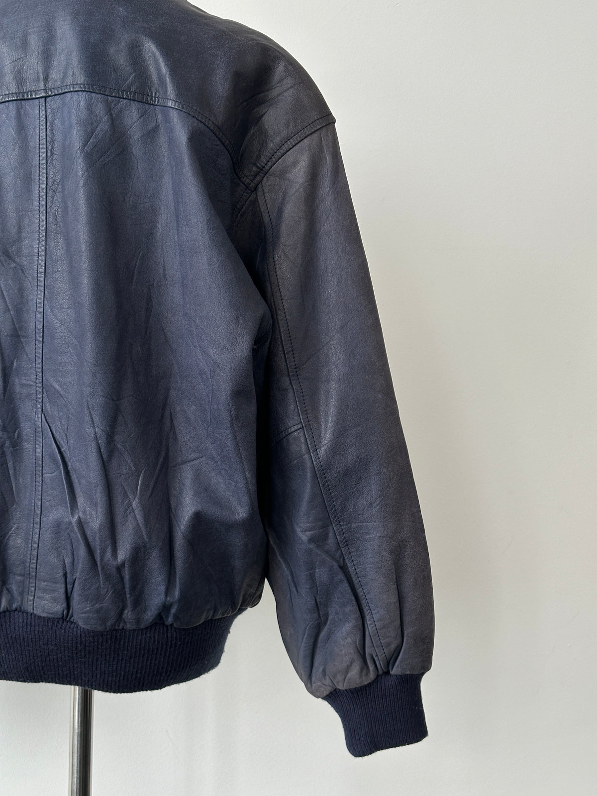 Vintage 1990s Bomber Leather Jacket - M