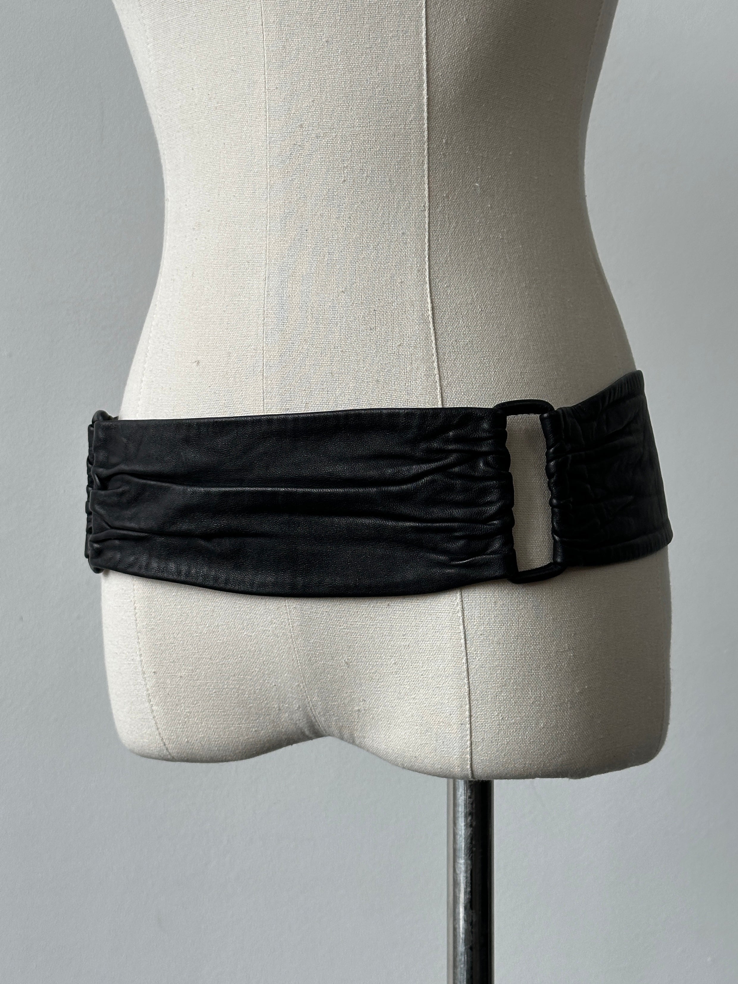 Vintage 1990s Leather Chunky Belt - W32-36