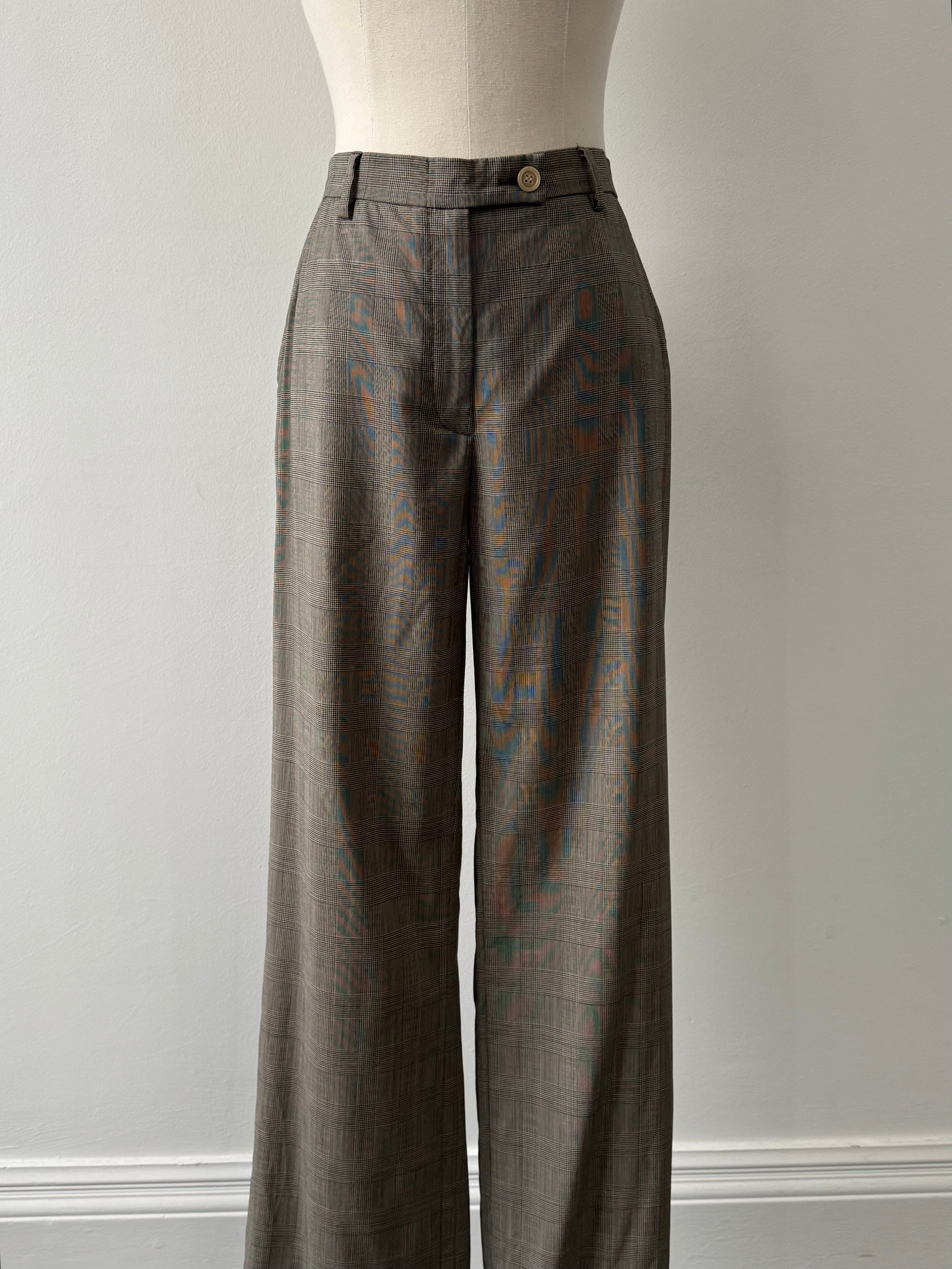 Italian Vintage 1990s Pure Wool Check Trousers - W28 - SYLK