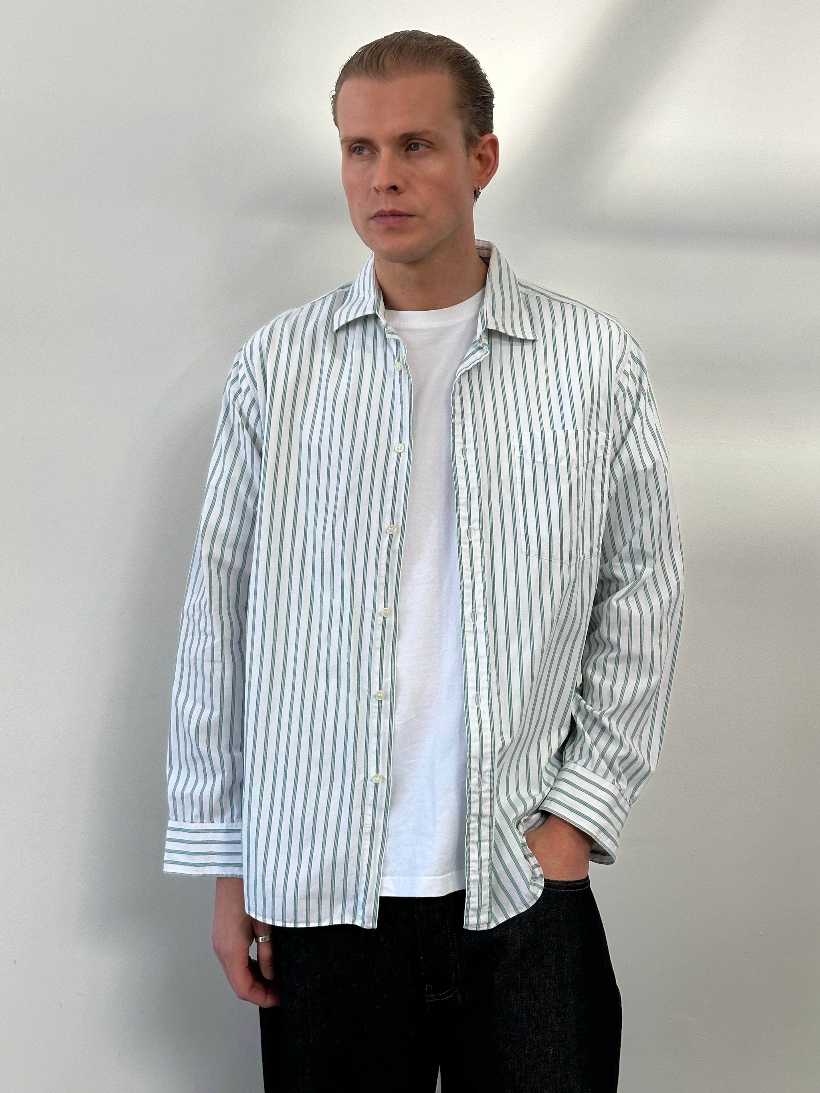 Christian Dior Monsieur 1990s Pure Cotton Striped Shirt - L