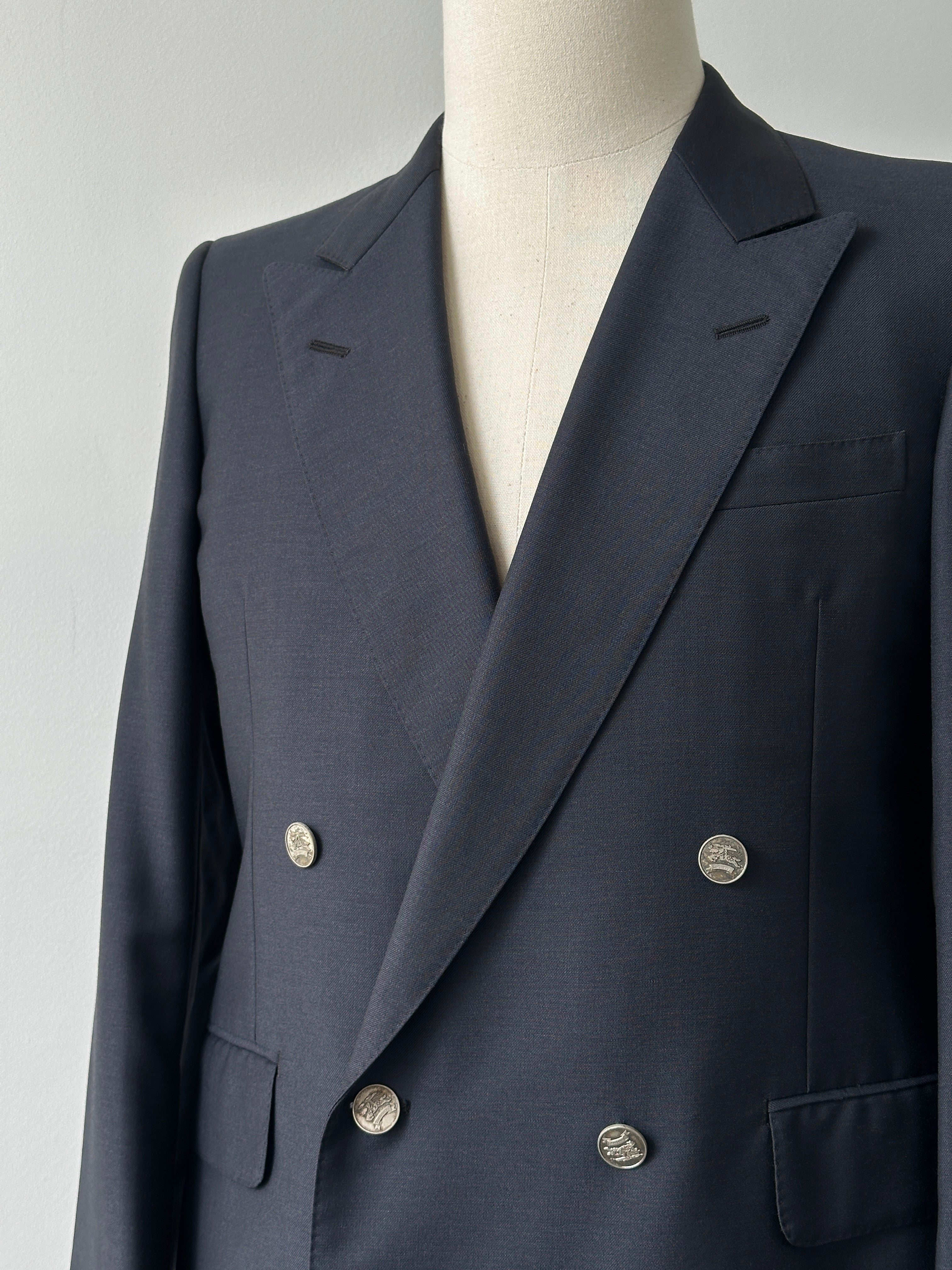 Burberry 1990s Bespoke Button Double Breasted Blazer - S