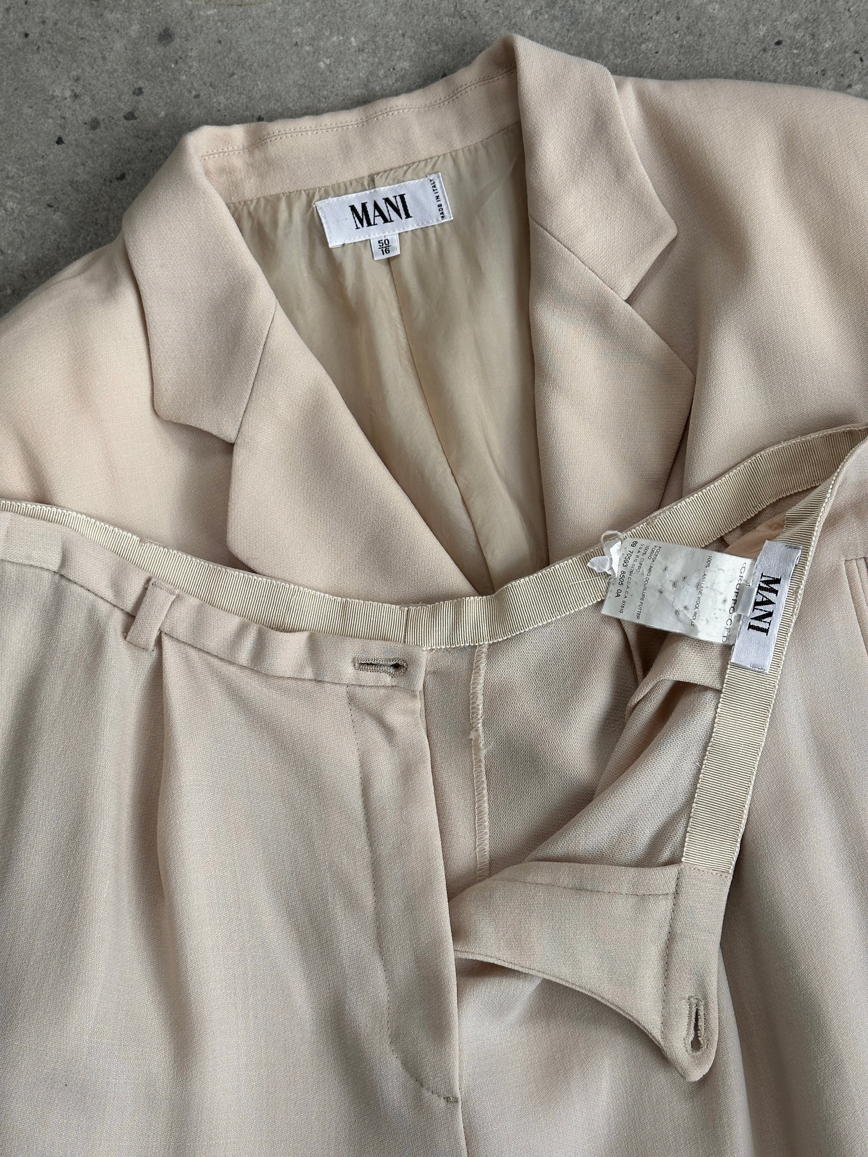 Mani 1990s Pure Wool Single Breasted Suit - L/W30