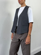 Vintage Pinstripe Single Breasted Tailored Waistcoat - L - SYLK