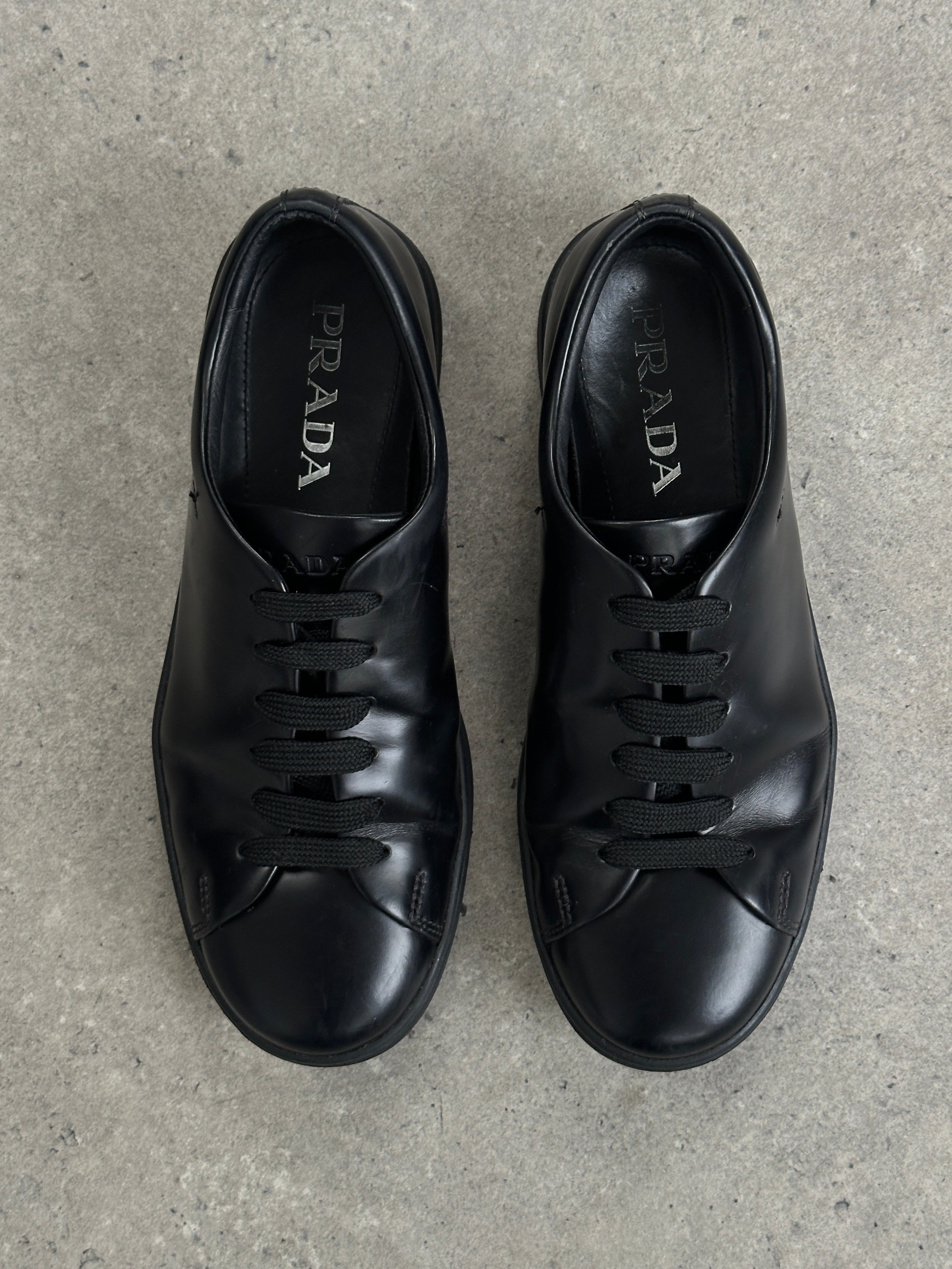 Prada Sport 2000s Leather Minimal Lace Up Trainers - UK 5.5