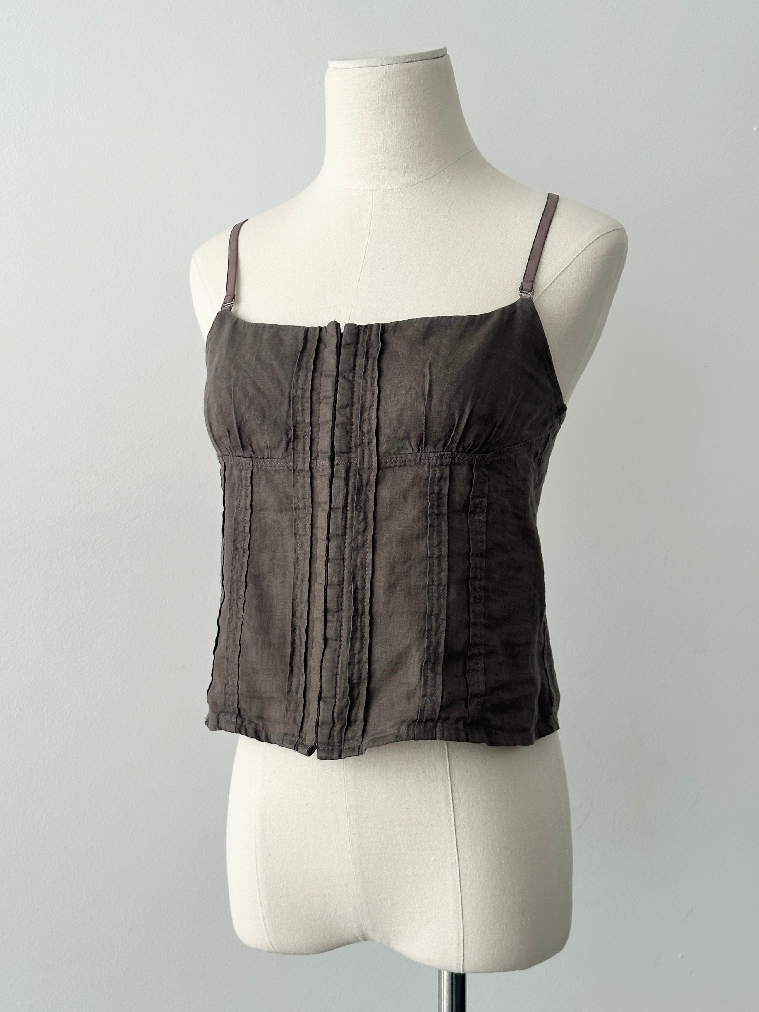 Armani Jeans 1990s Pure Linen Corset Top - S
