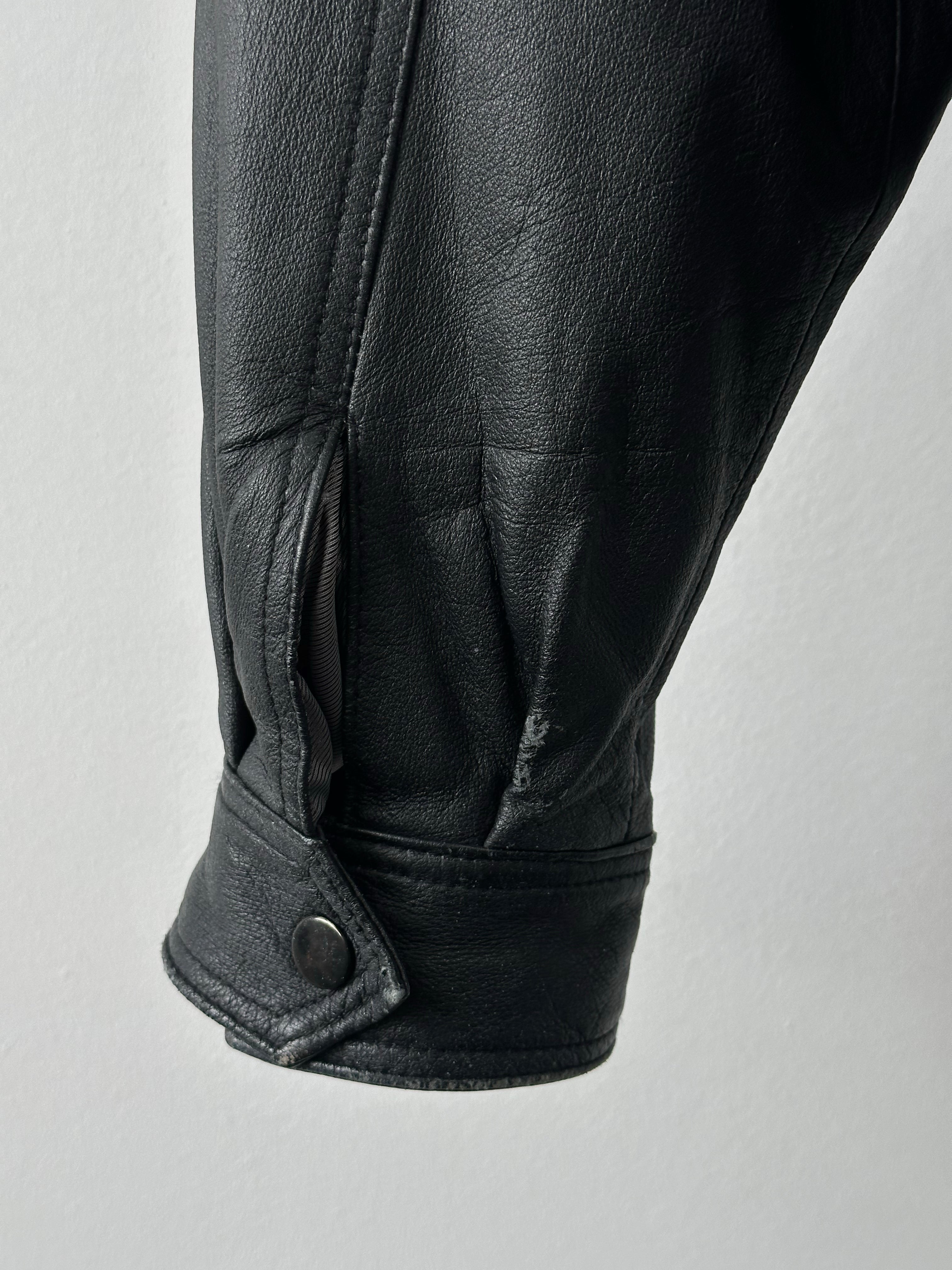 Vintage 1990s Boxy Leather Bomber Jacket - XL/XXL