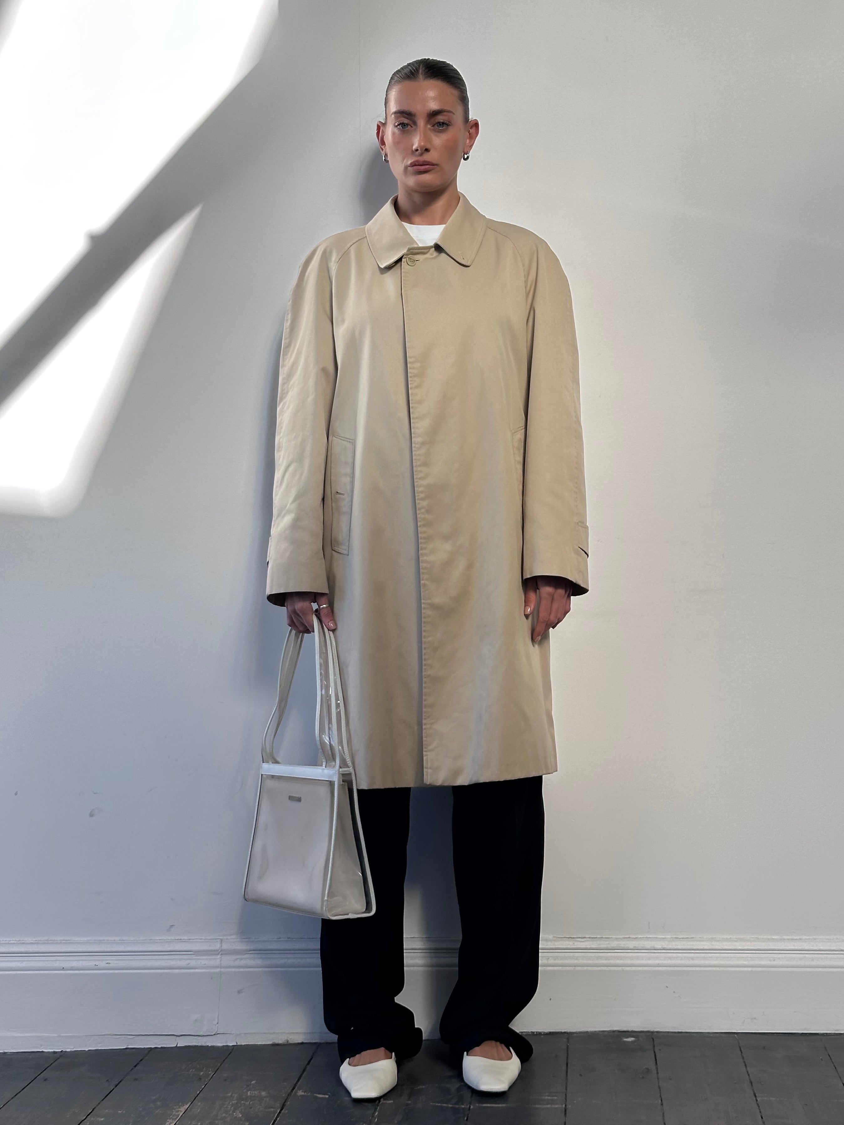 Burberrys 80s Cotton Trench Coat - XL - SYLK