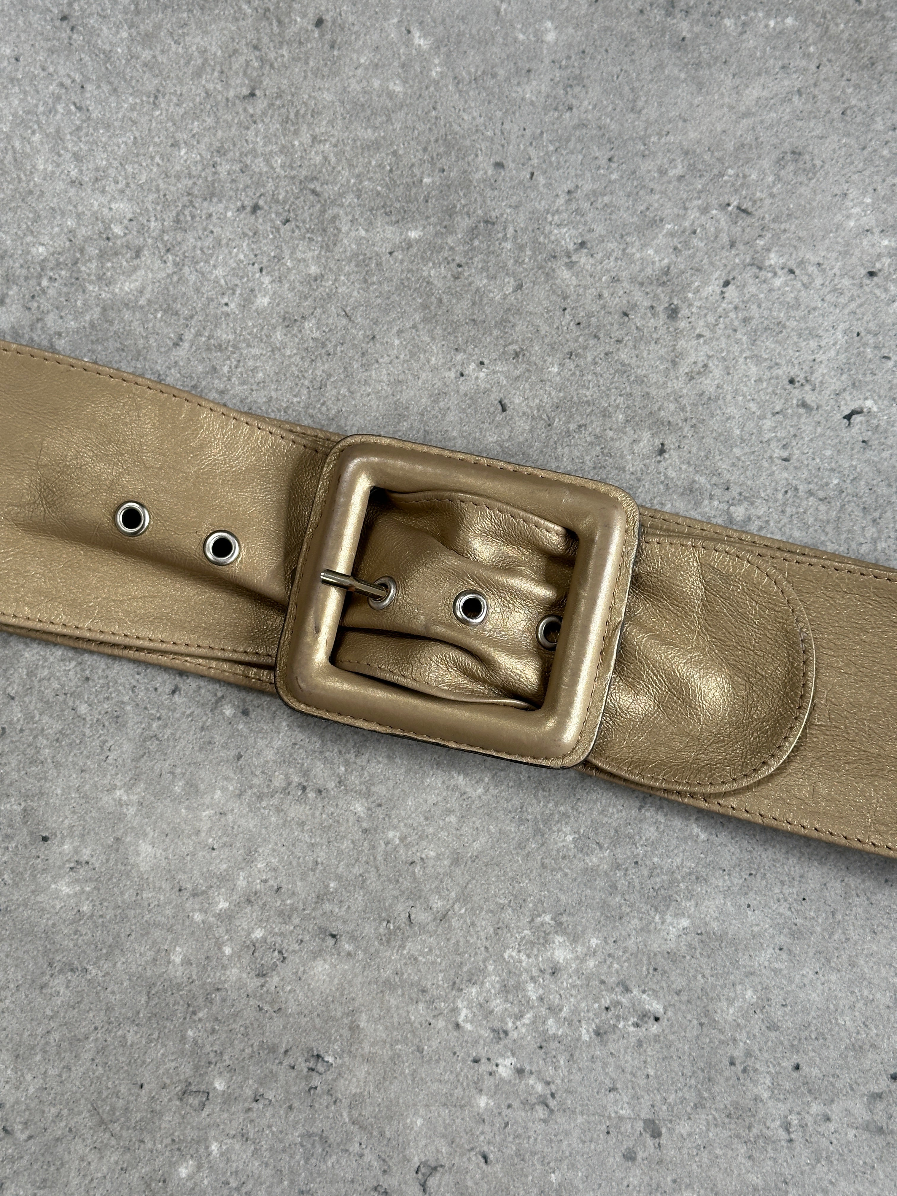 Vintage 1990s Leather Chunky Belt - W25-30