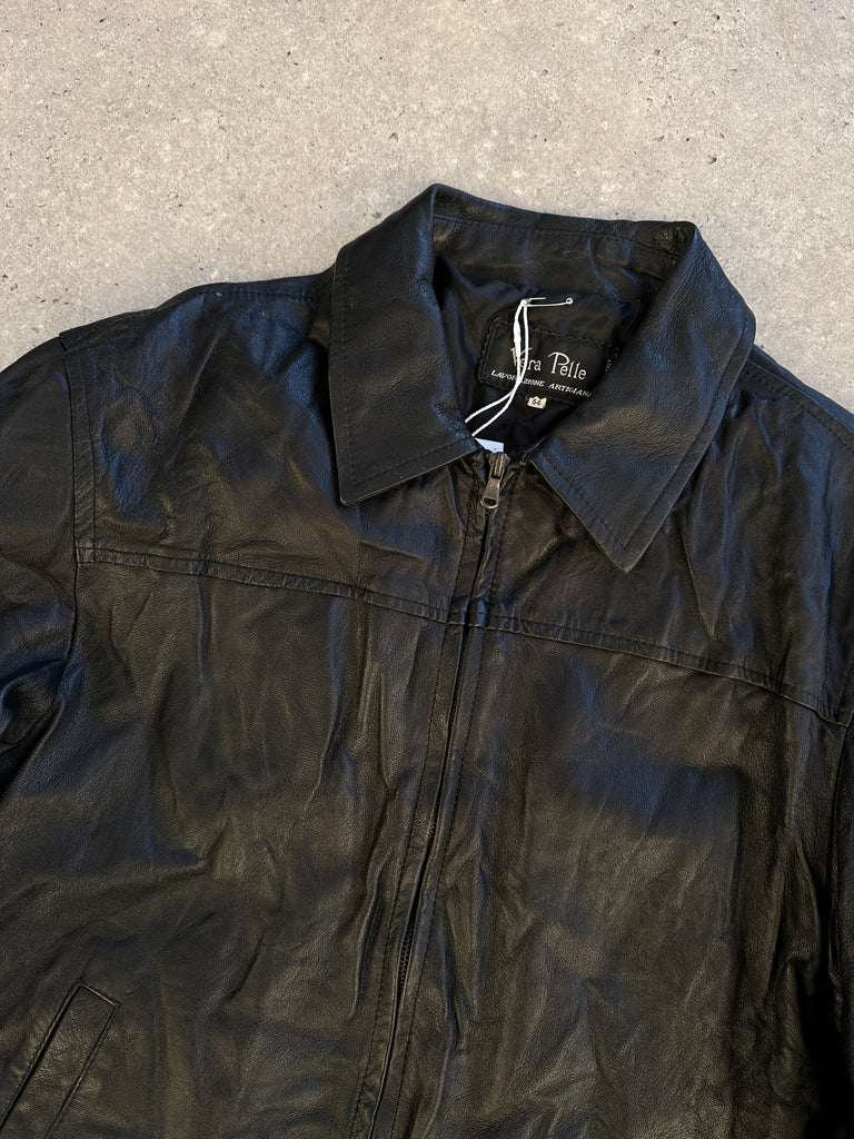 Vintage Zip Up Leather Jacket - M - SYLK