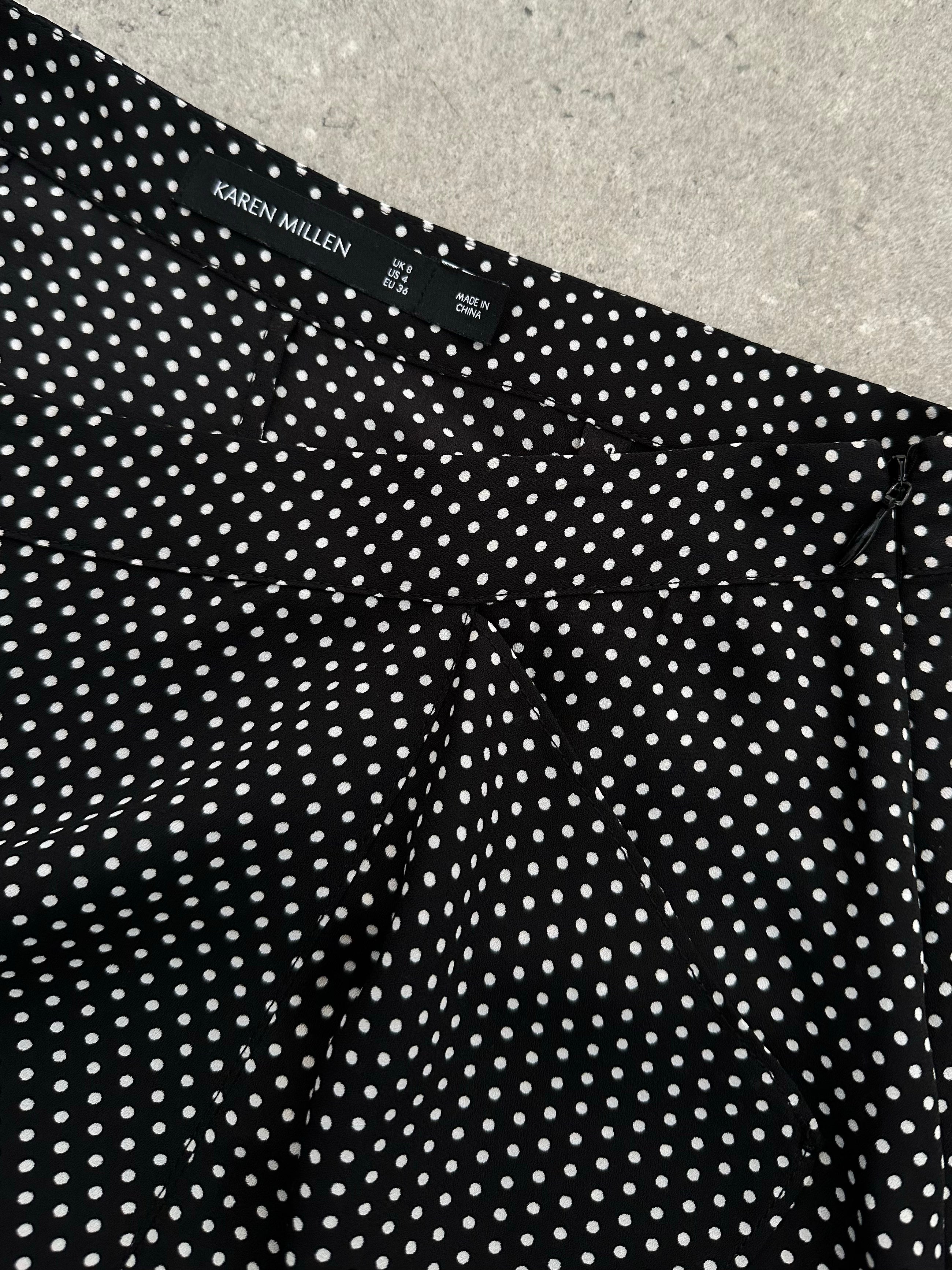 Vintage 2000s Polka Dot Ruffle Midi Skirt - W26