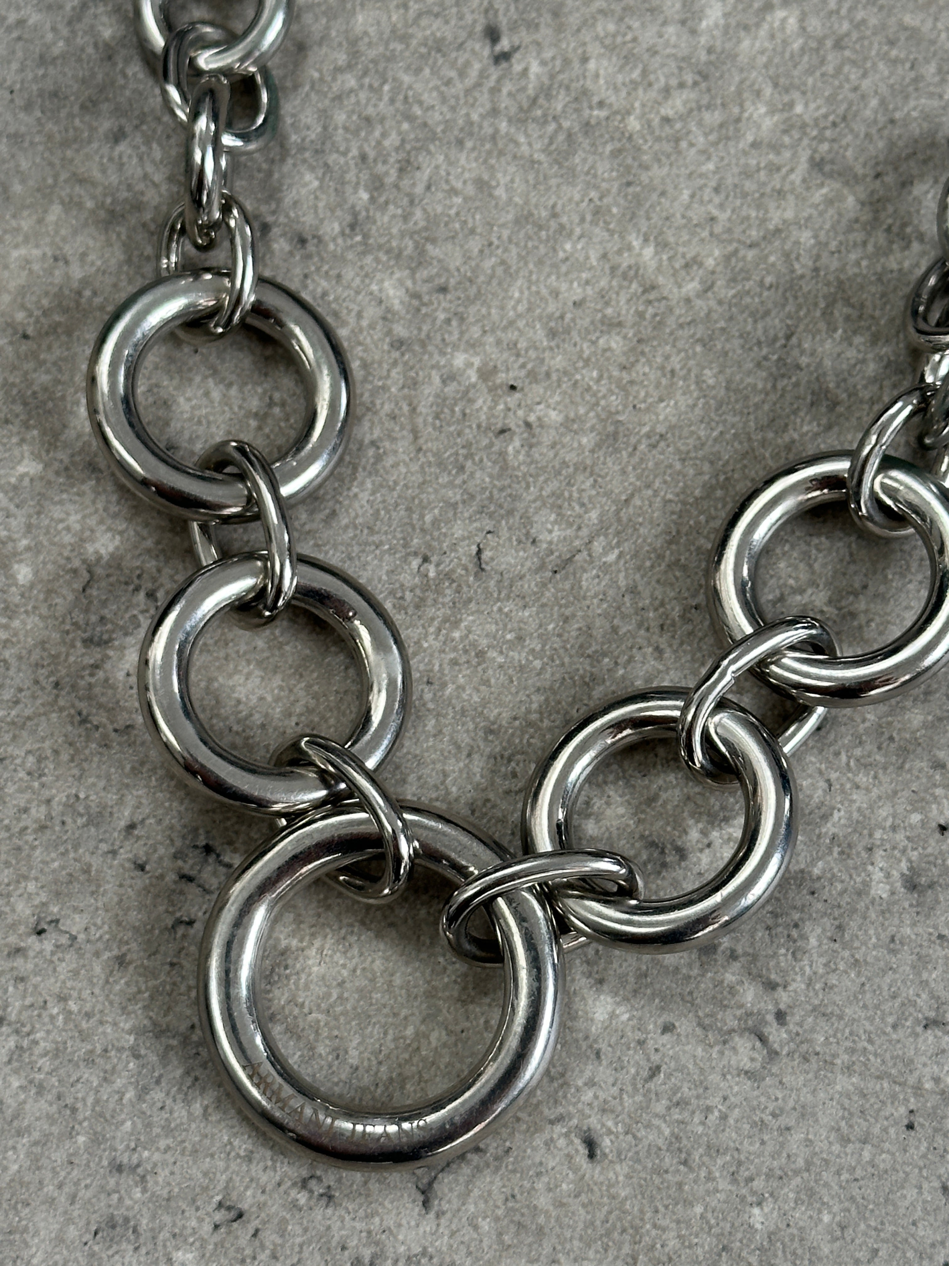 Armani Jeans 2000s Chain Link Logo Necklace