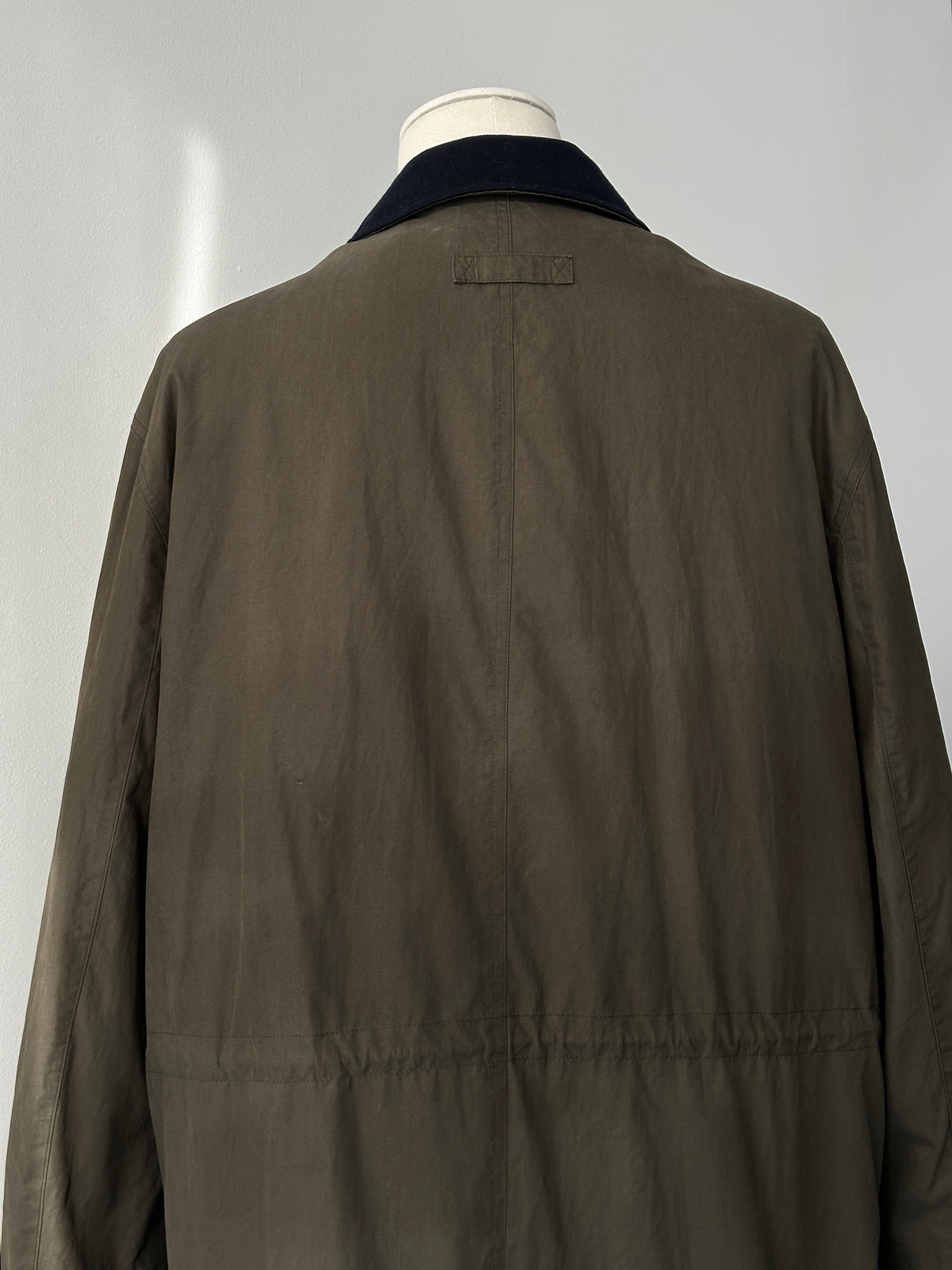 Chaps Ralph Lauren 1990s Wool Collar Cotton Trench Coat - L