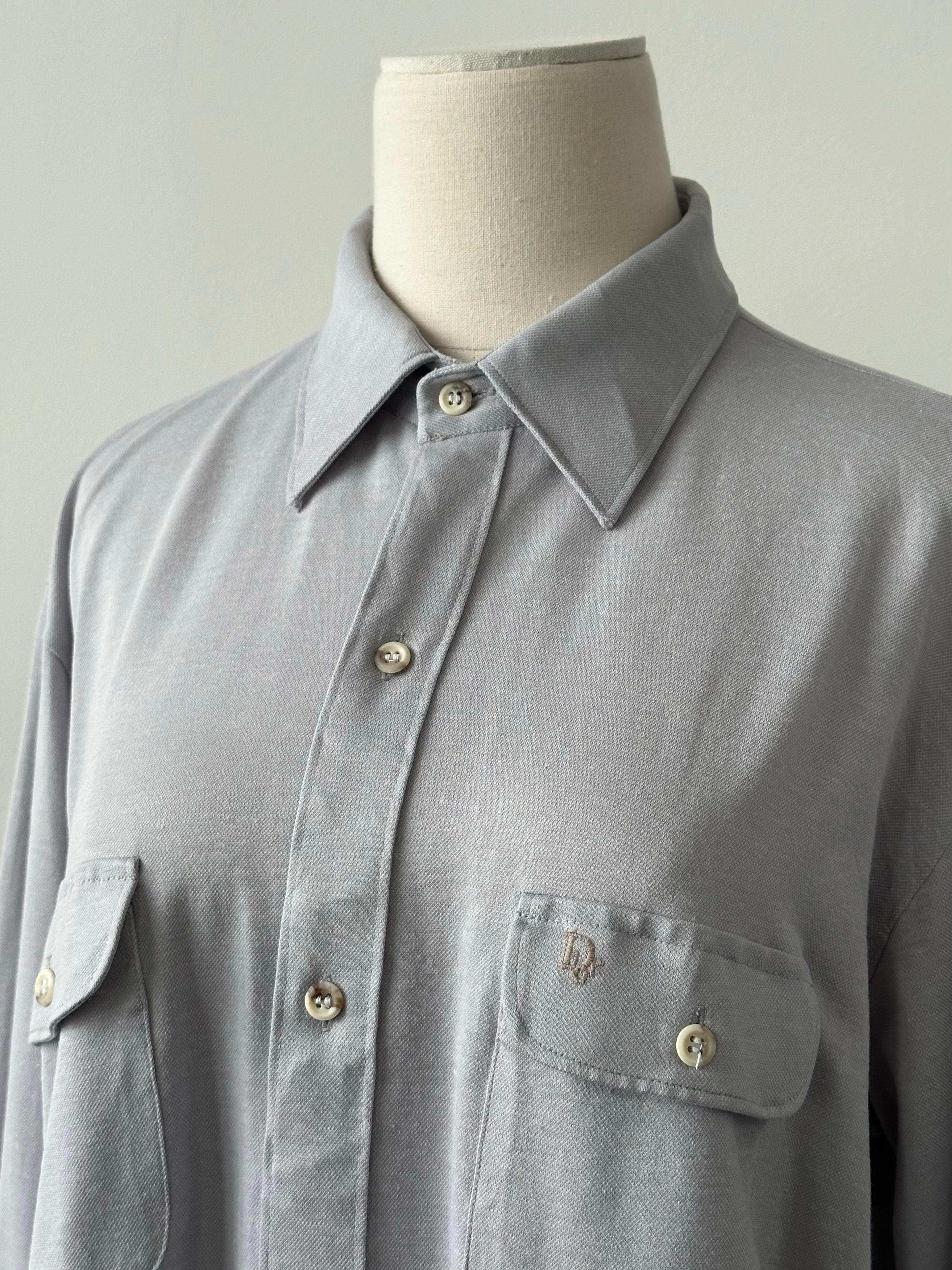 Christian Dior Chemises 1990s Cotton Logo Shirt - L