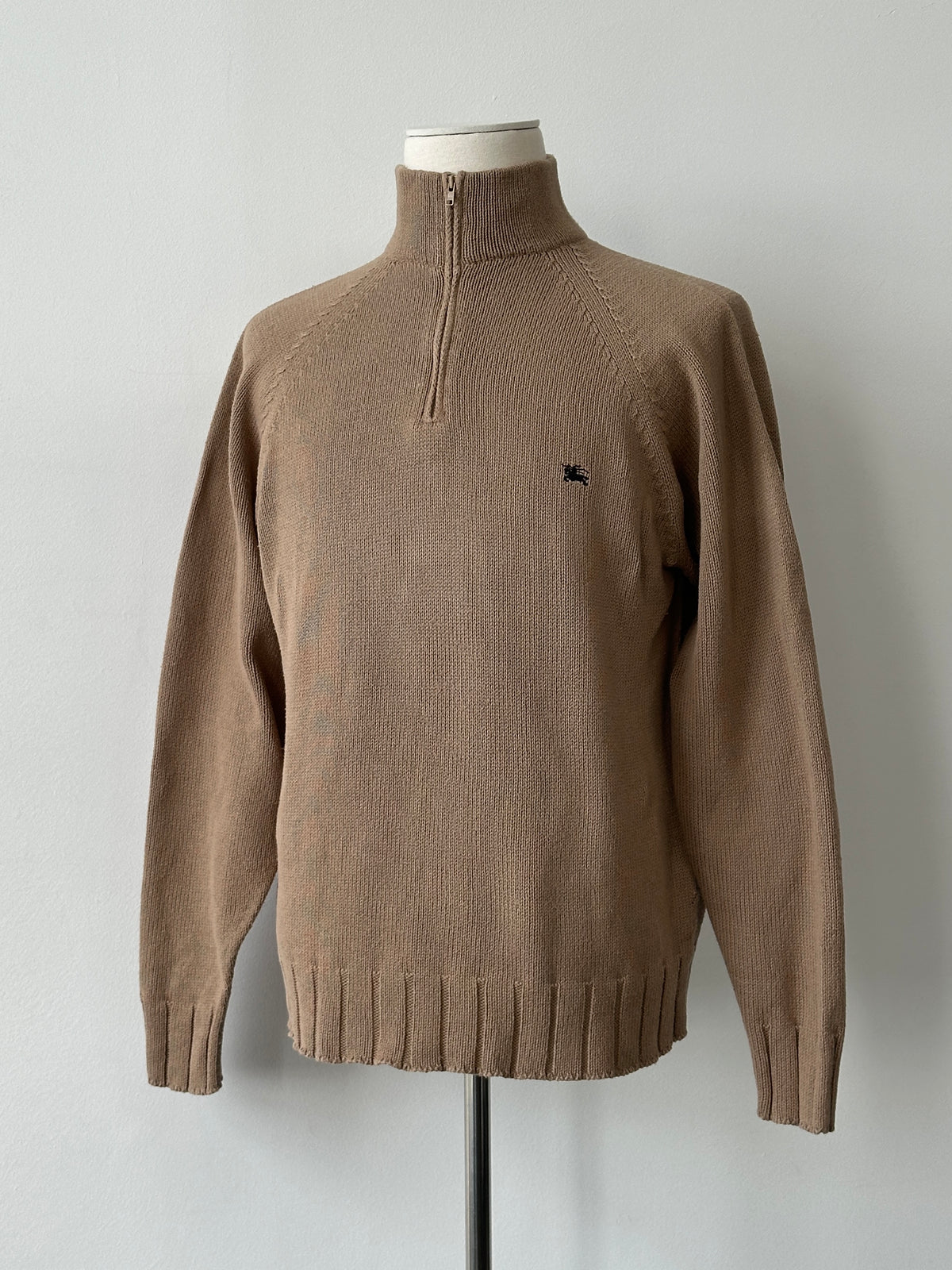 Burberry London 2000s Pure Cotton Quarter Zip Jumper - M