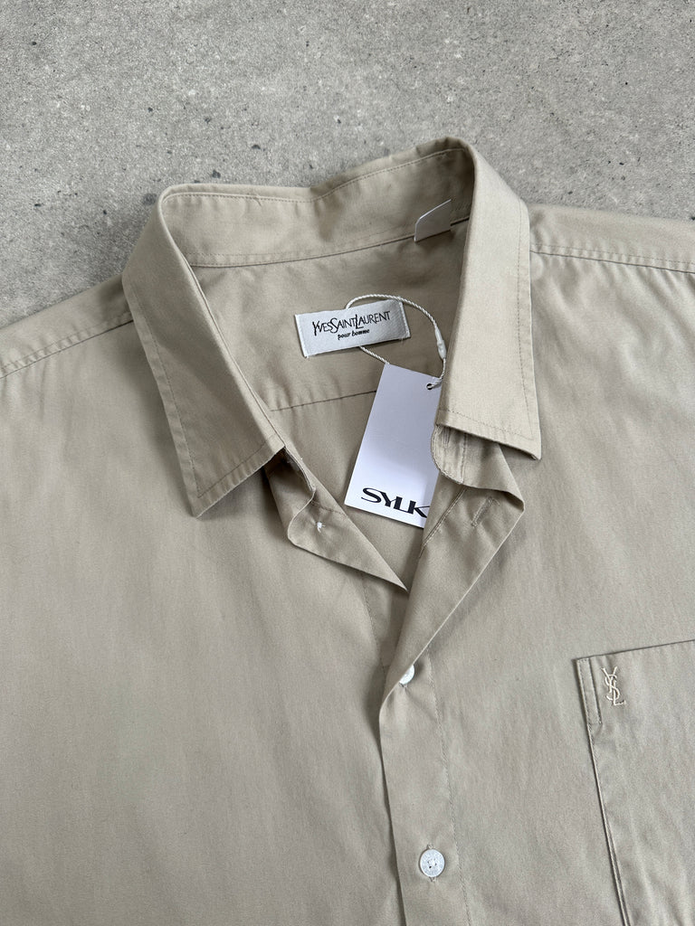 Yves Saint Laurent Cotton Logo Short Sleeve Shirt - XXL - SYLK