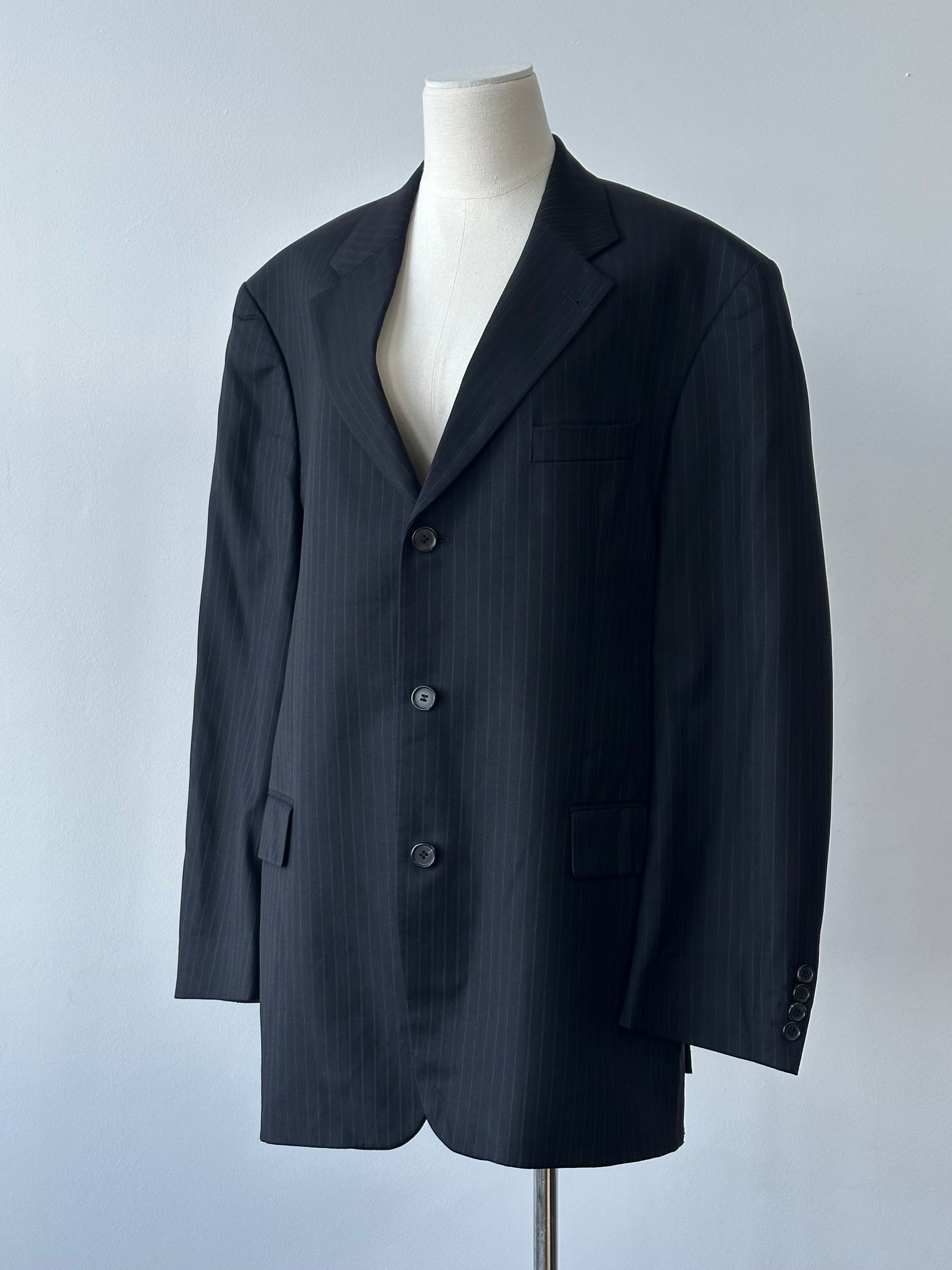 Hugo Boss x Loro Piana 1990s Pure Wool Striped Blazer - 48R