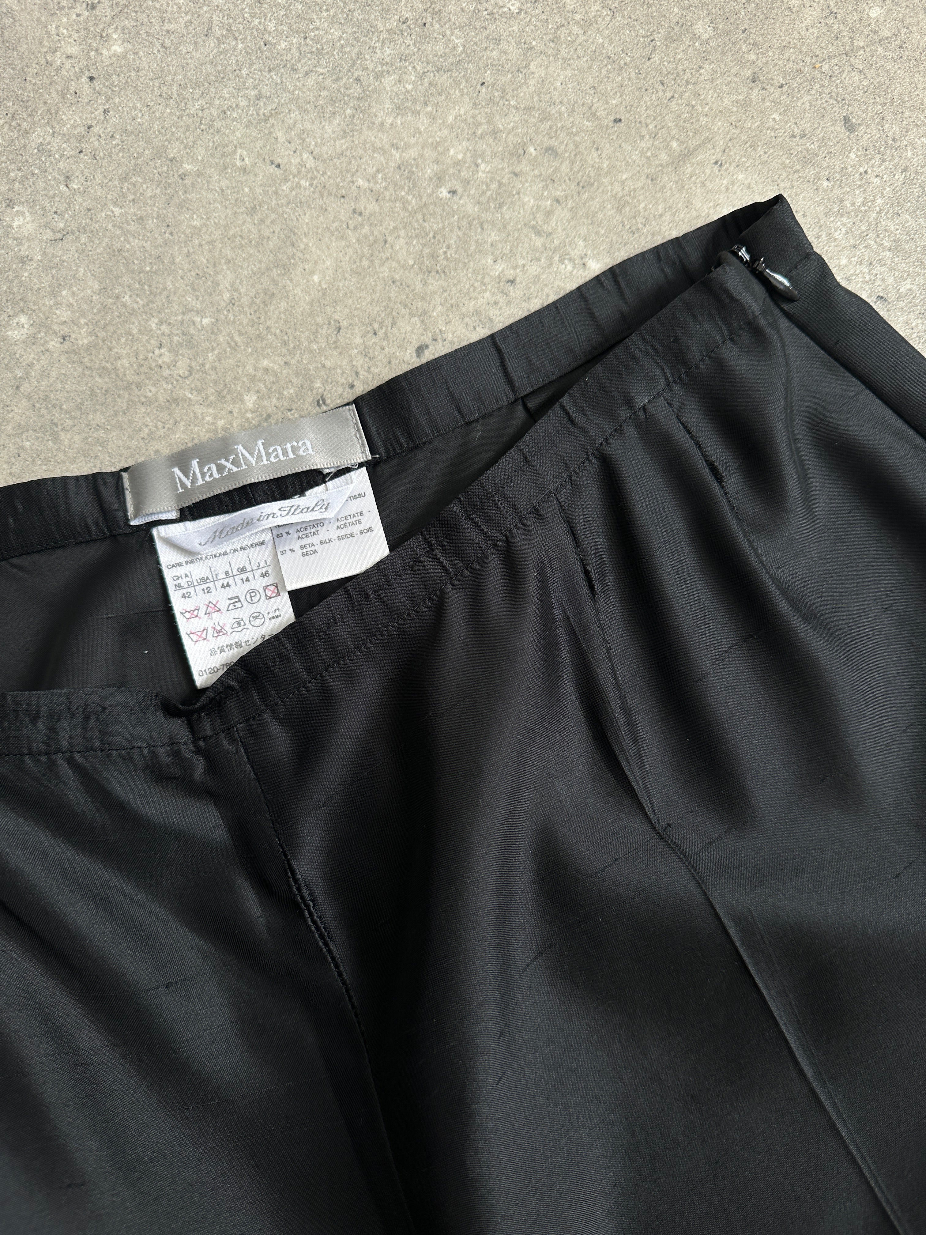 Max Mara 1990s Silk Straight Leg Trousers - W28