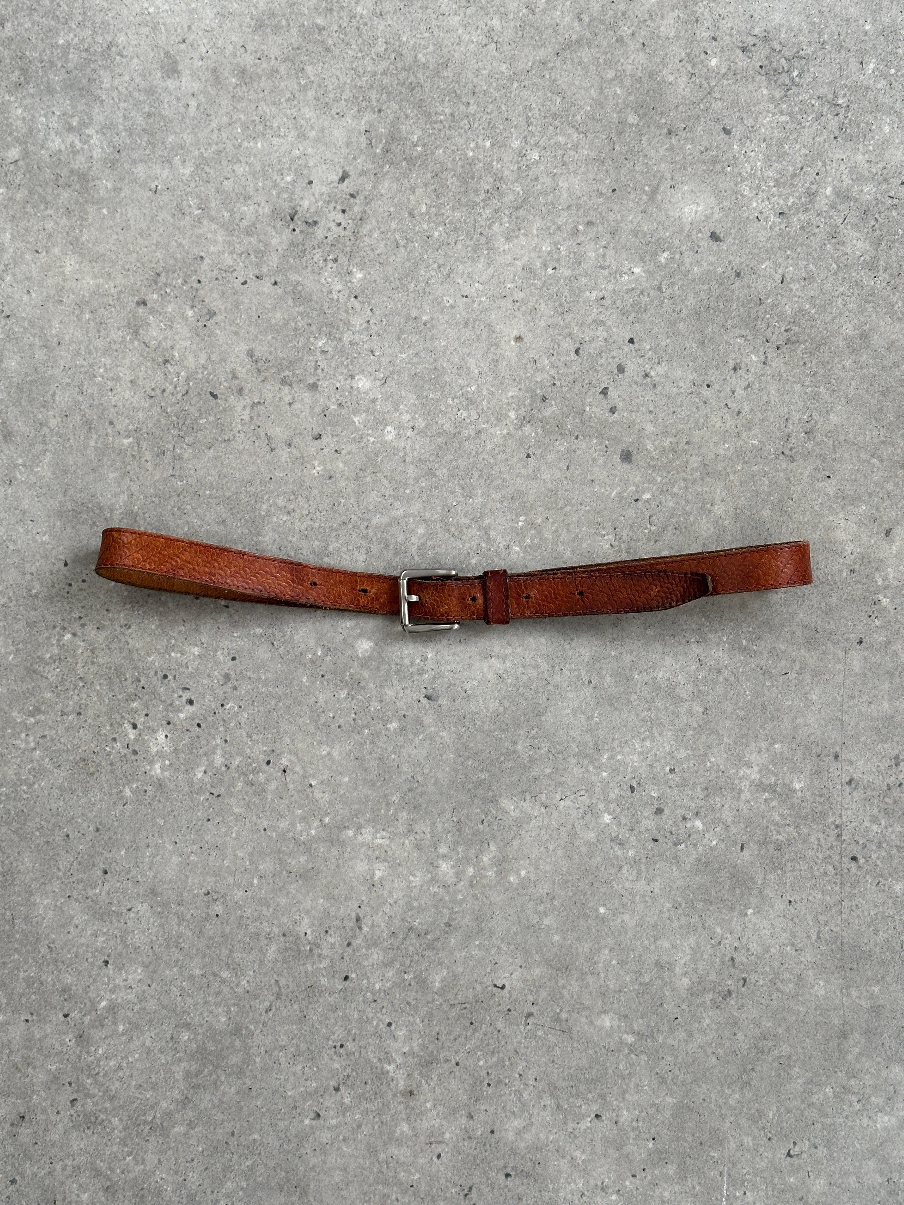 French Vintage 1990s Slim Leather Belt - W29-35