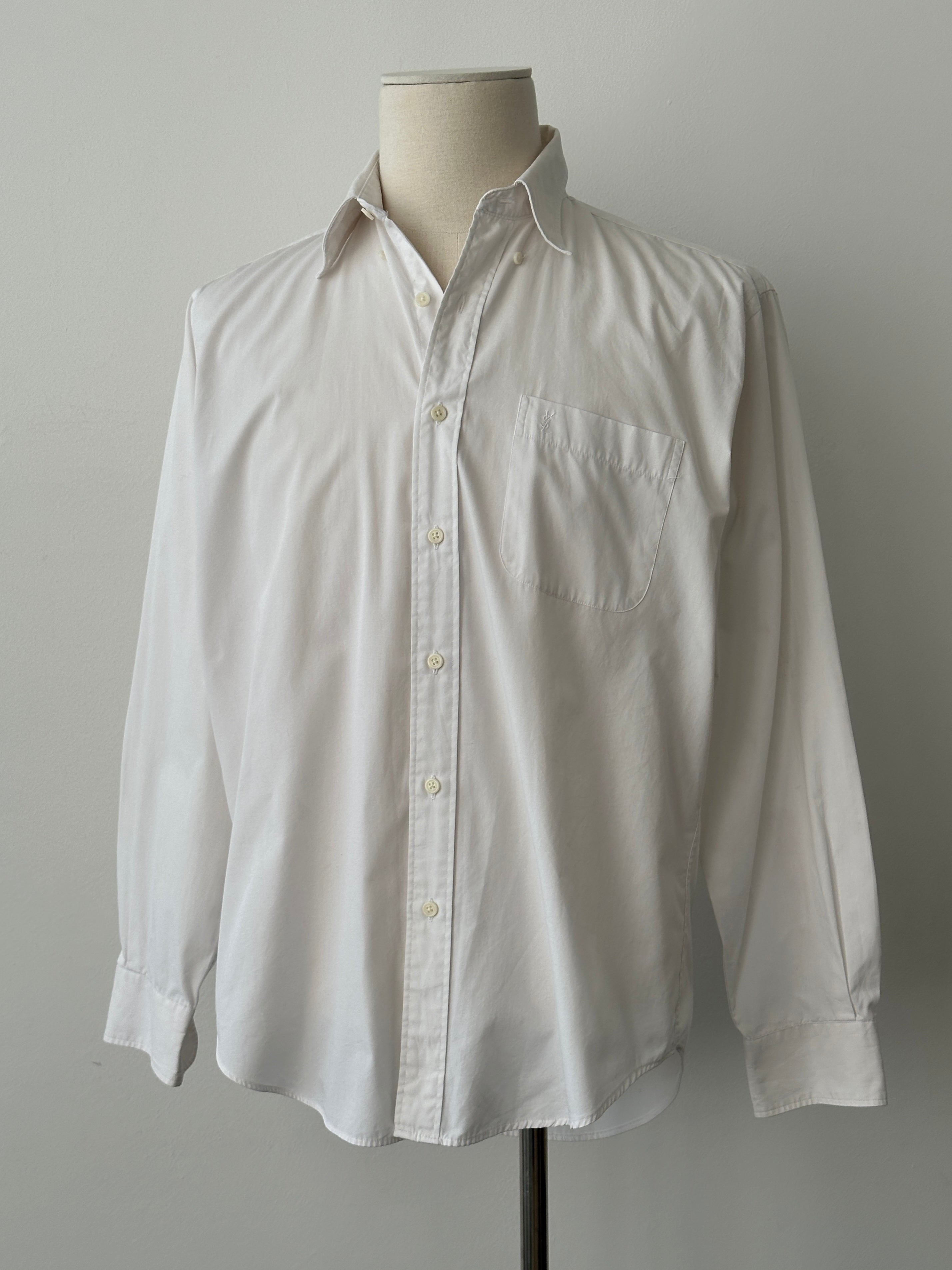 Yves Saint Laurent Pour Homme 2000s Cotton Logo Shirt -