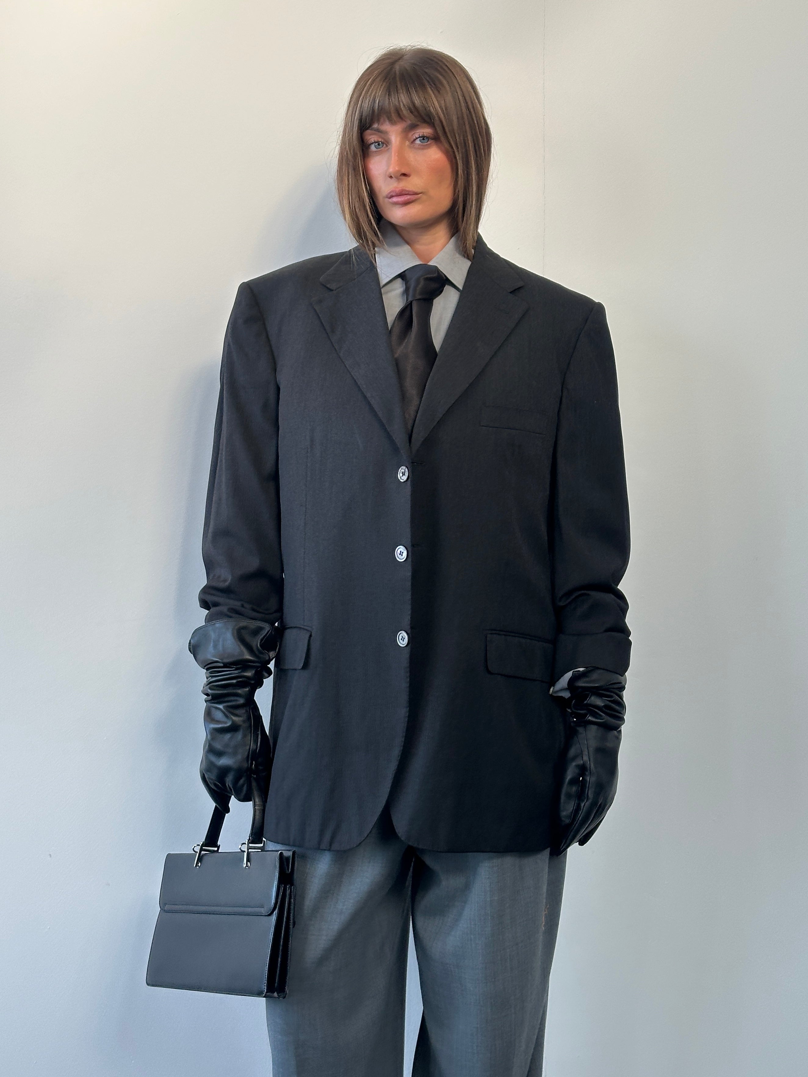 Yves Saint Laurent Pour Homme blazer, 1990s style, in size 46R/XXL, featuring classic tailored design and high-quality fabric.