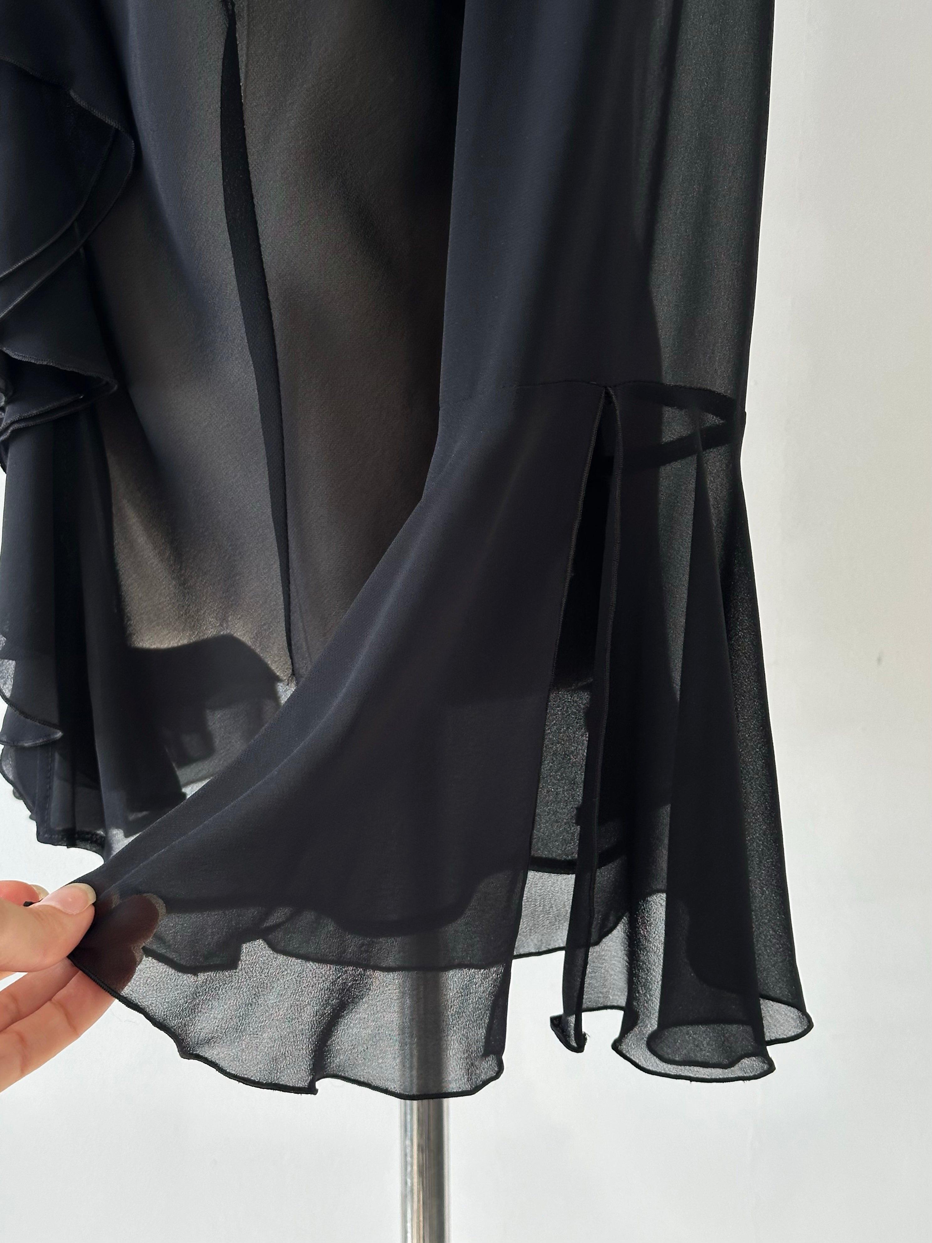 Vintage 1990s Sheer Ruffle Shirt - L