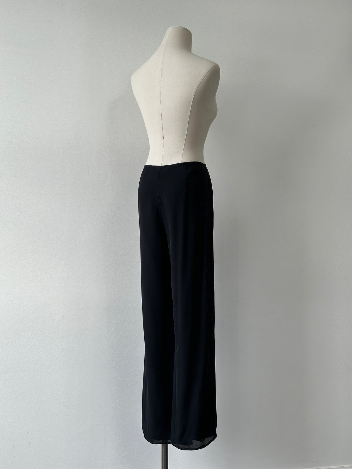 Vintage 1990s Pure Silk Wide Leg Trousers - W30