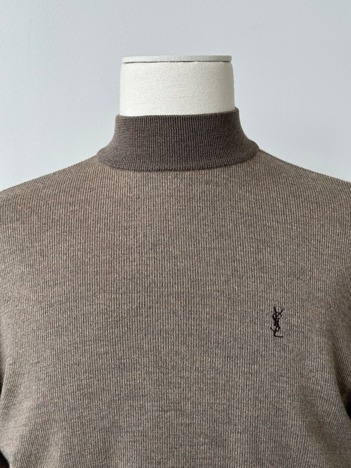 Yves Saint Laurent 1990s Pure Wool High Neck Knit Jumper - M