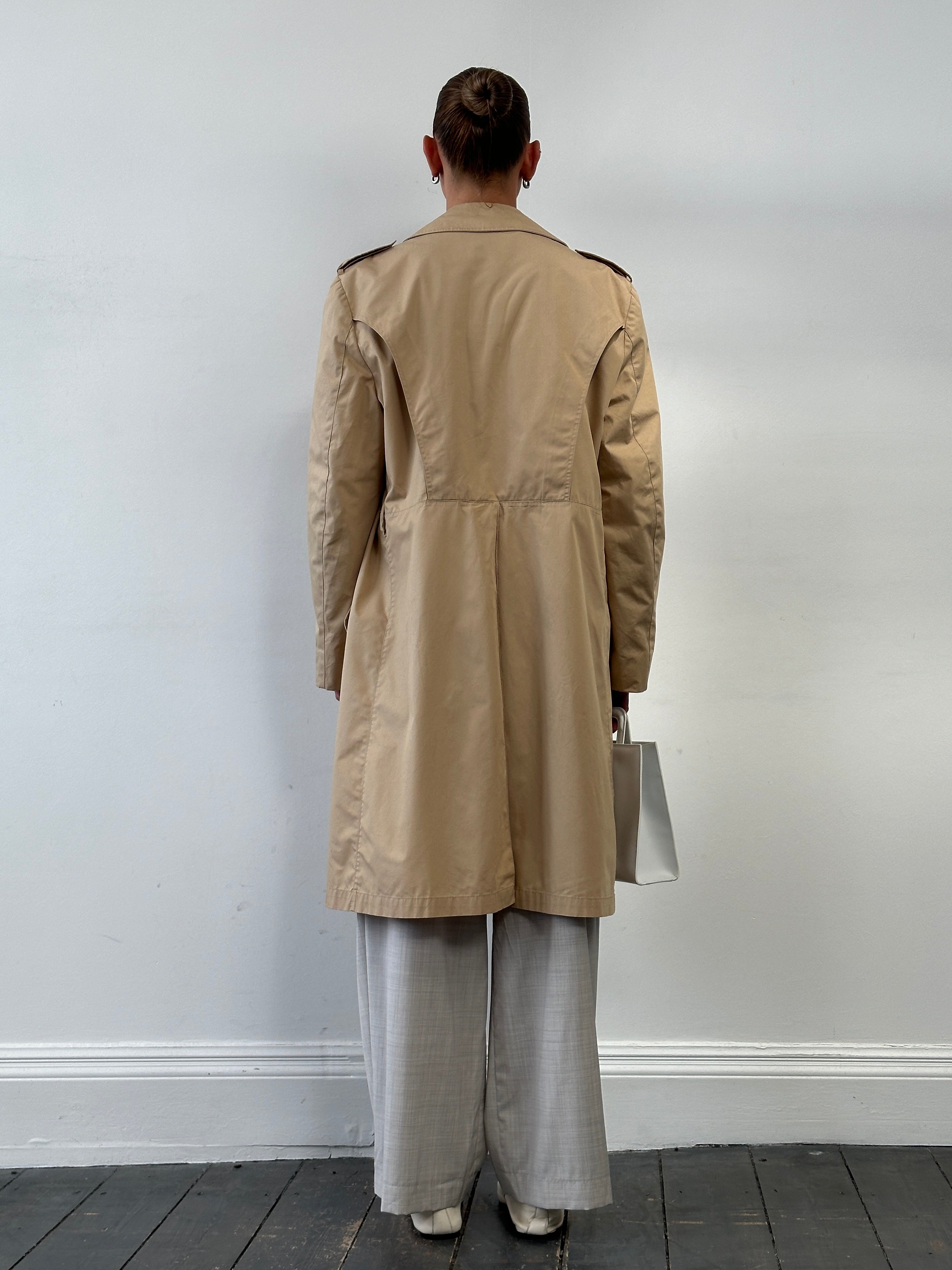 Christian Dior Paris Cotton Double Breasted Trench Coat - L - SYLK