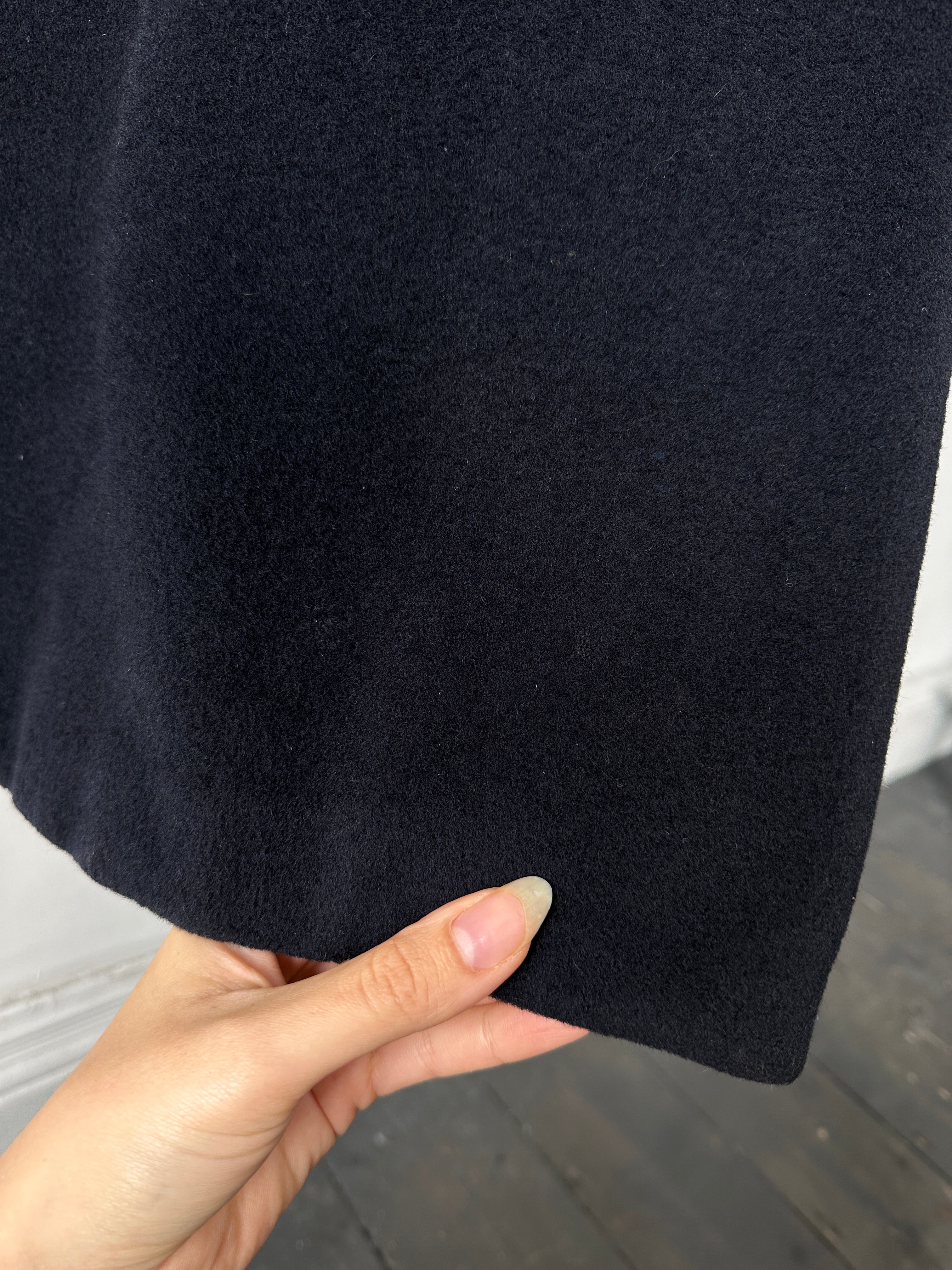 Emporio Armani wool cashmere double-breasted coat in XL/XXL, shown in a stylish view highlighting the tailored fit and classic design.
