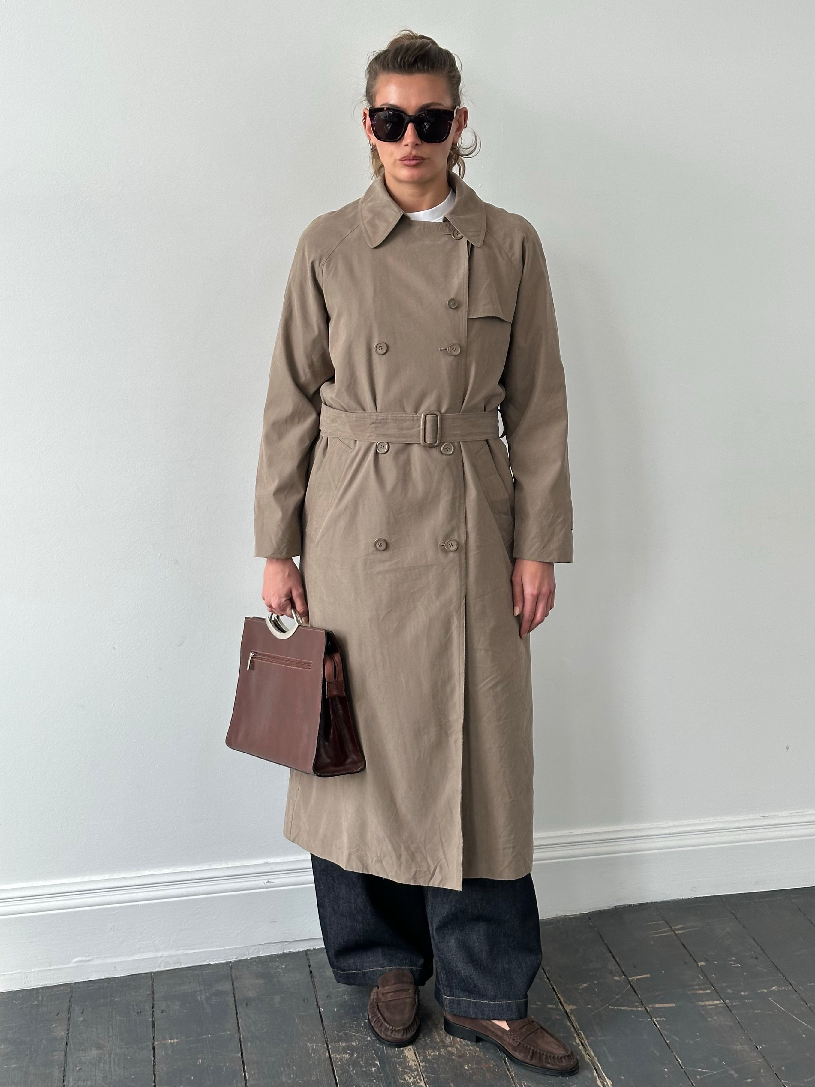 London Fog 1990s Double Breasted Belted Trench Coat - S