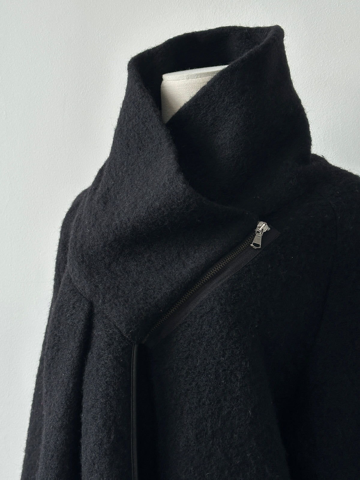 Vintage 2000s Wool Double Faced Asymmetric Wrap Coat - XL