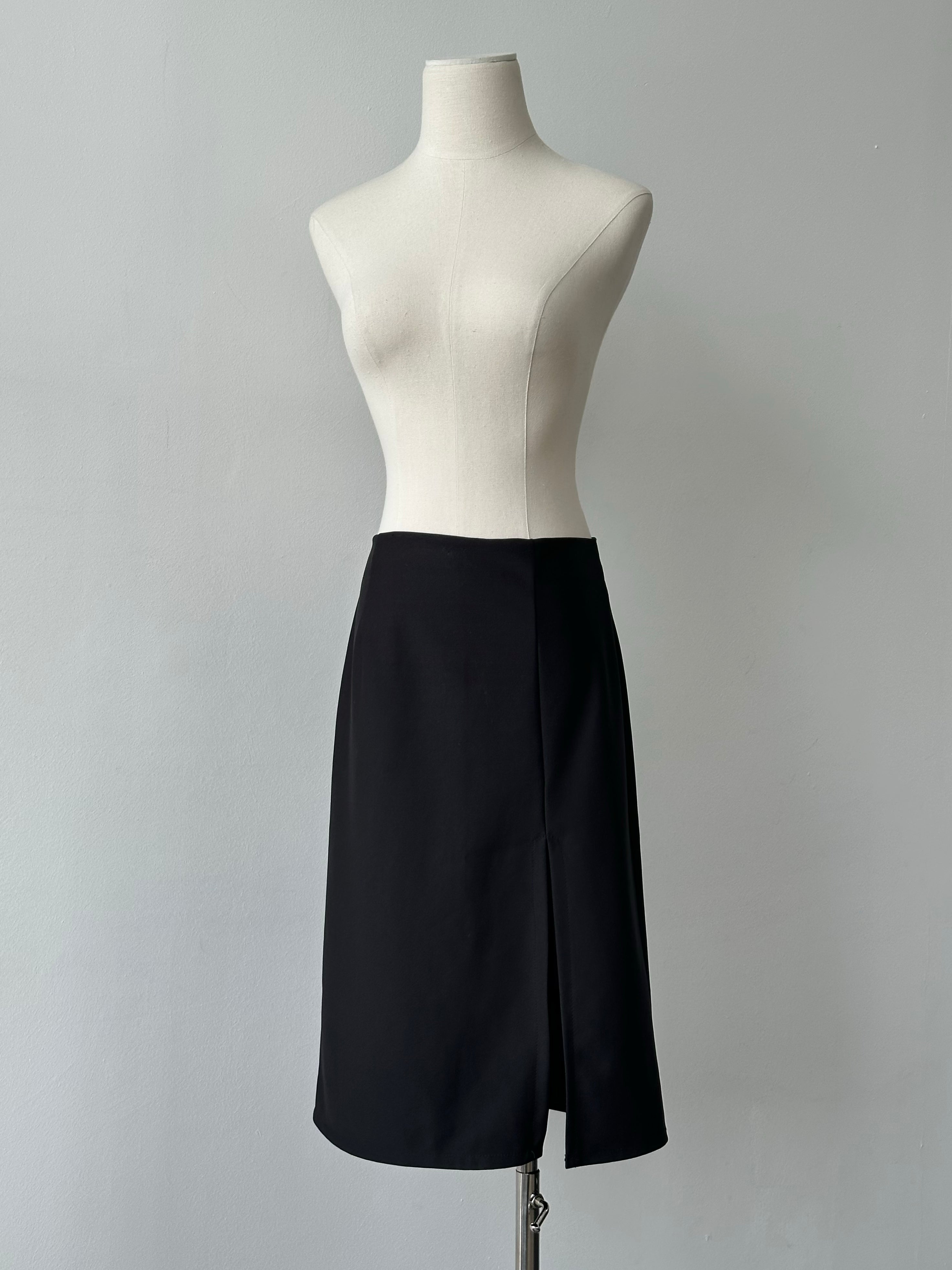Italian Vintage 1990s Nylon Slide Split Mini Skirt - W28