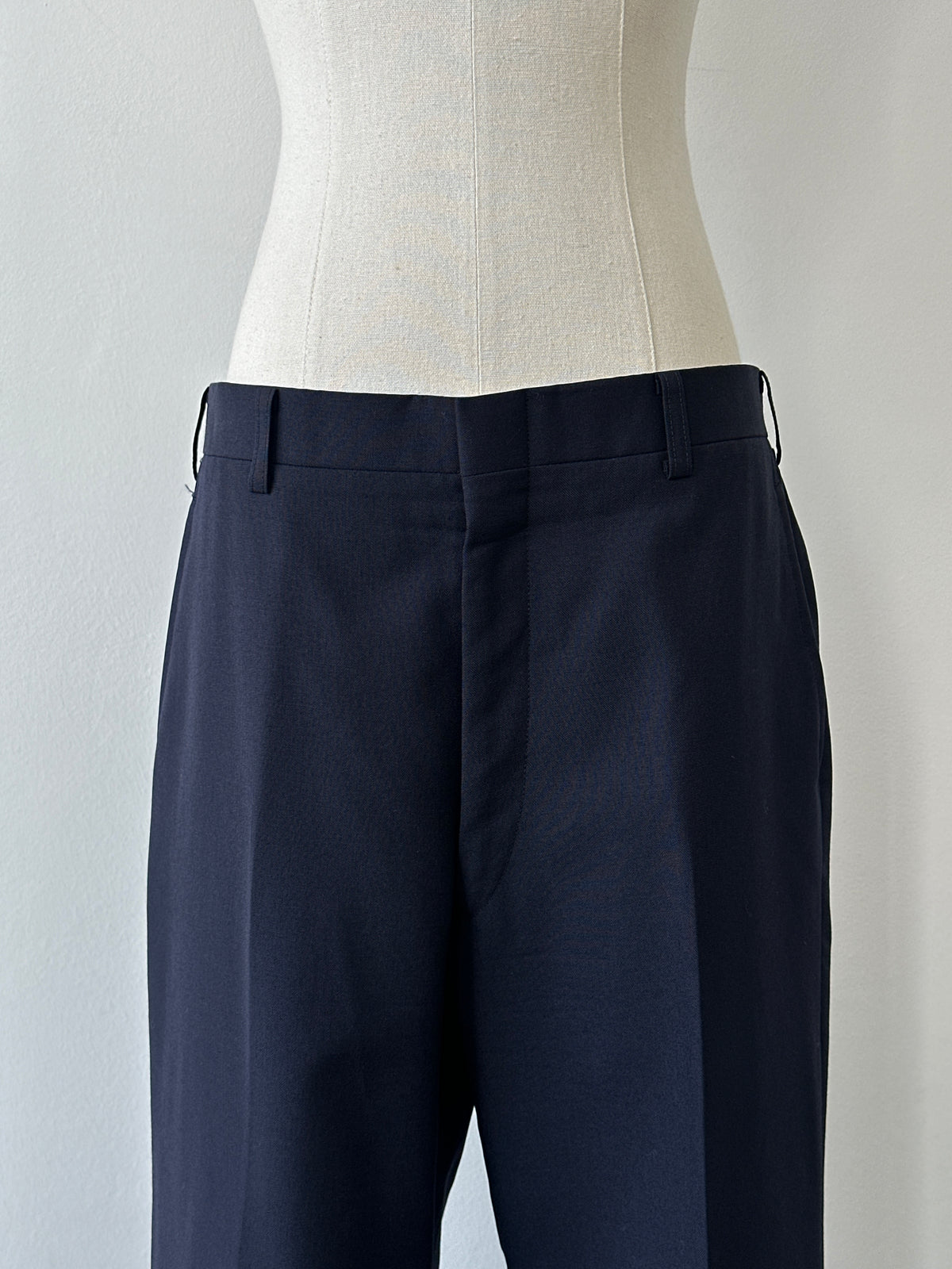 Burberry 1990s Pure Wool Straight Leg Trousers - W30