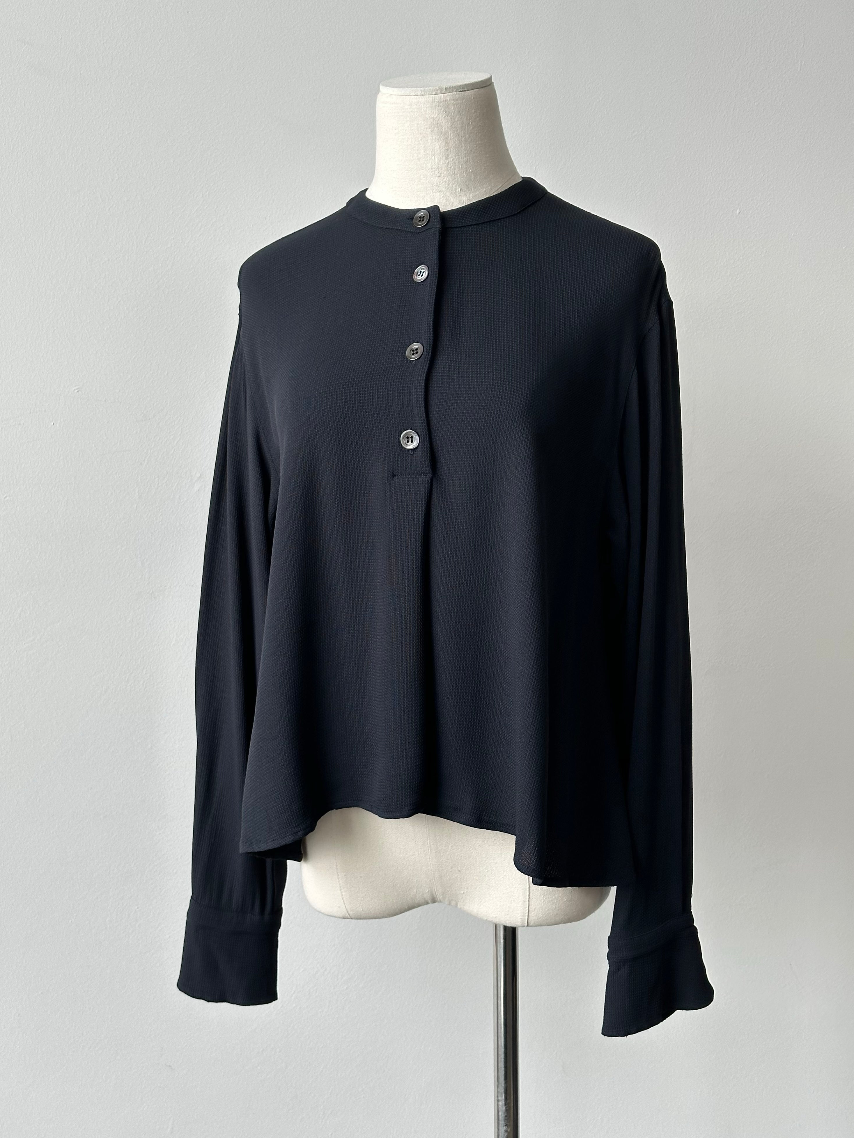 Mani 1990s Button Neck Cropped Top - S-M