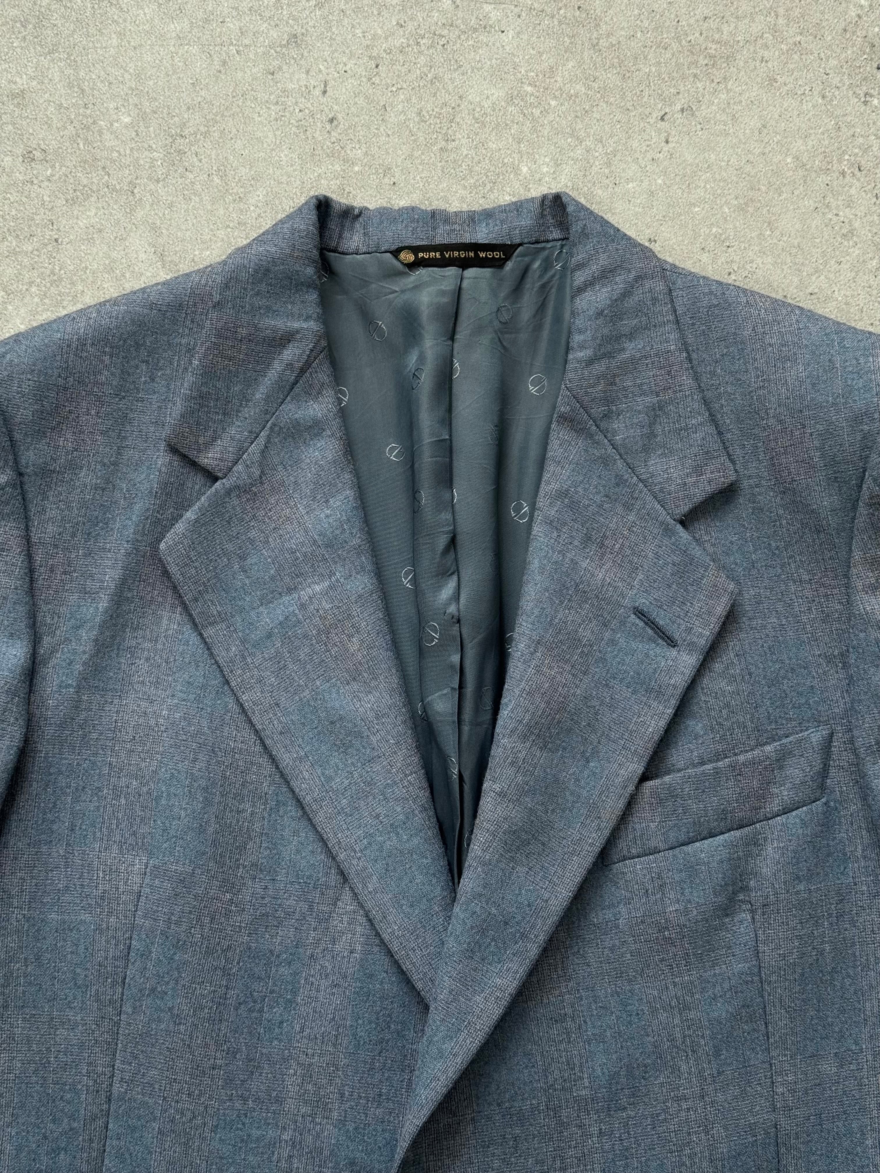 Christian Dior Paris 1980s pure wool check blazer, size 40R/L, tailored with classic pattern and structured fit.