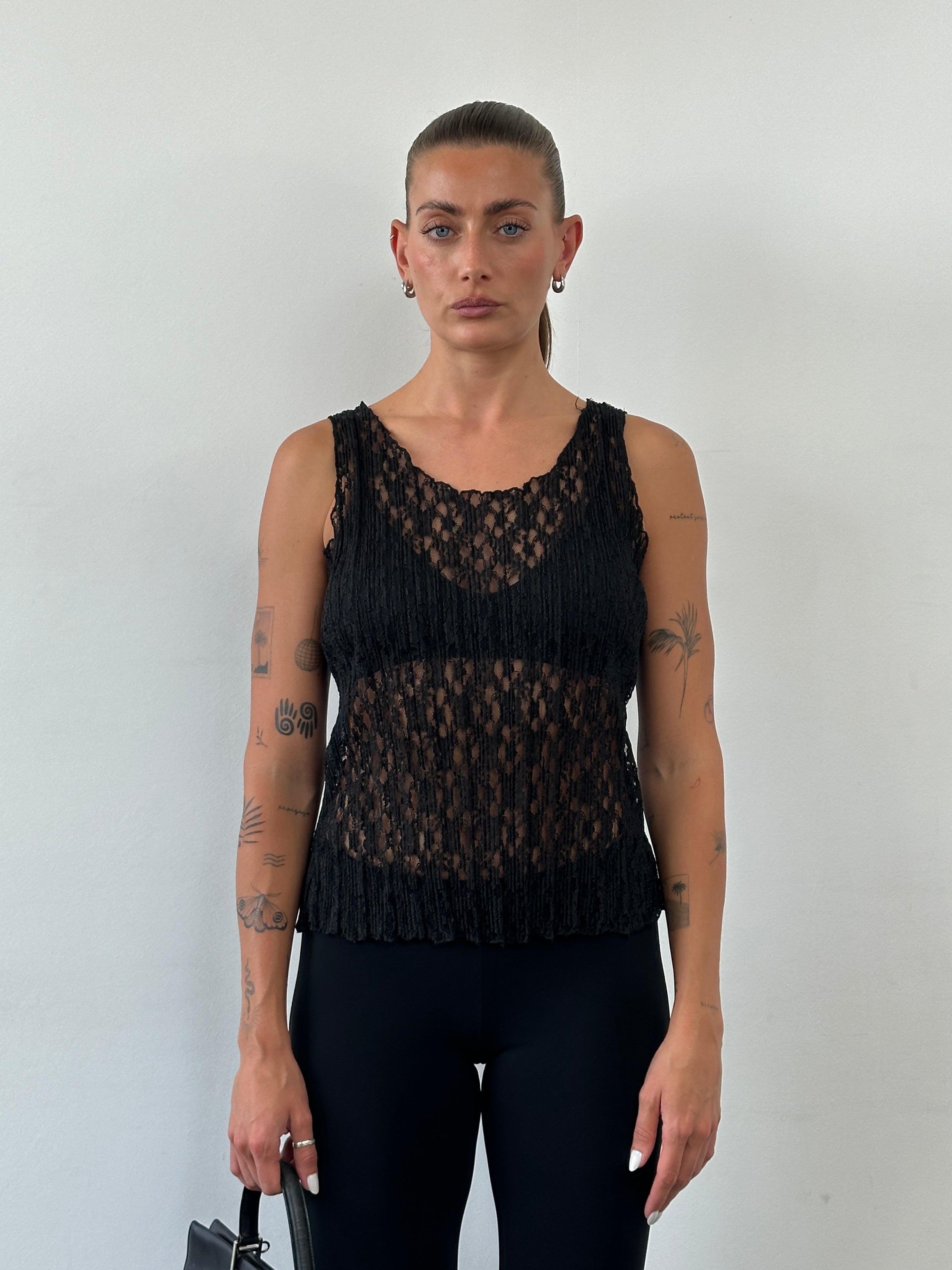 Vintage Lace Vest Top - M - SYLK