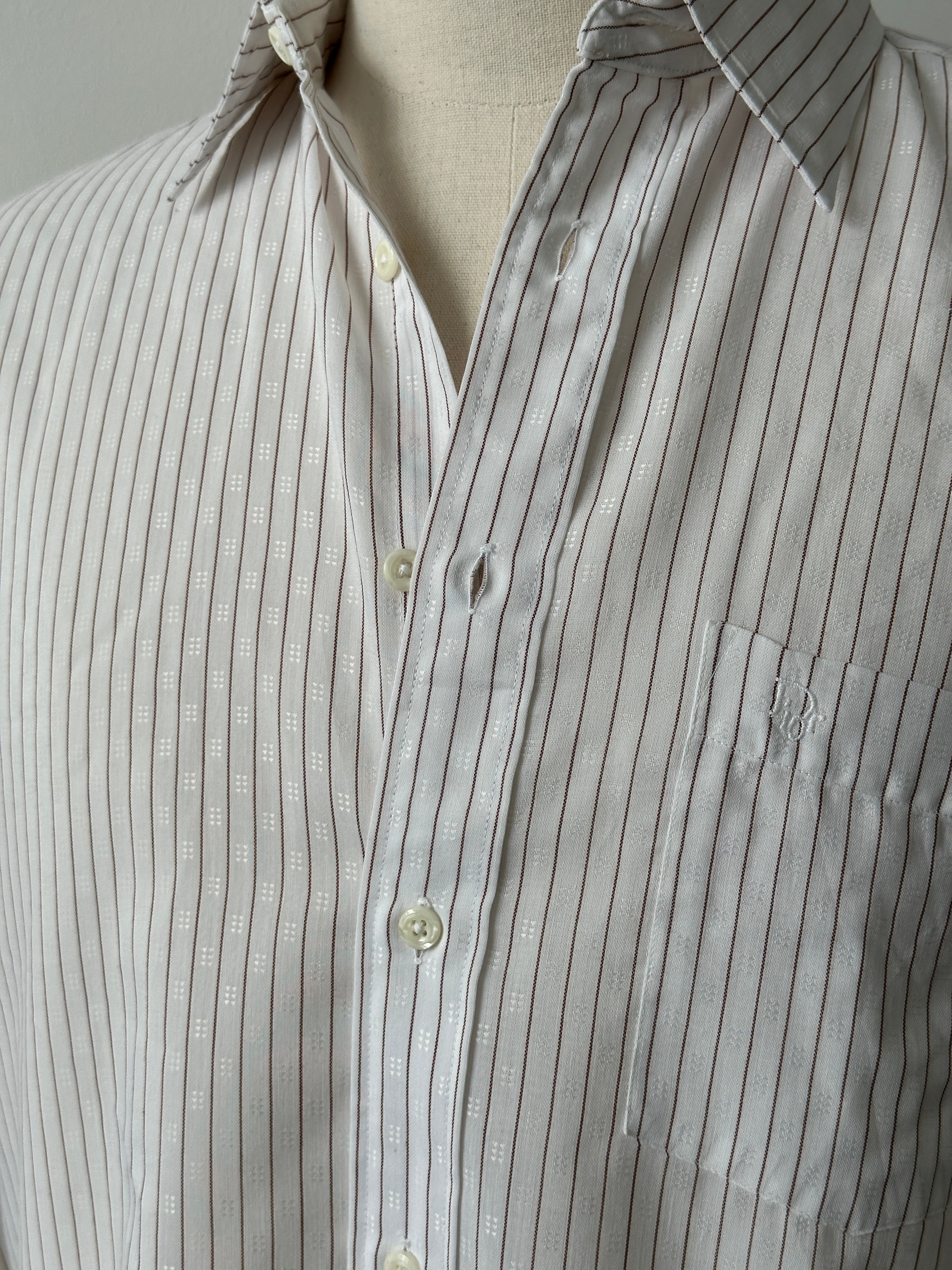 Christian Dior Chemises 1990s Jacquard Striped Shirt - M