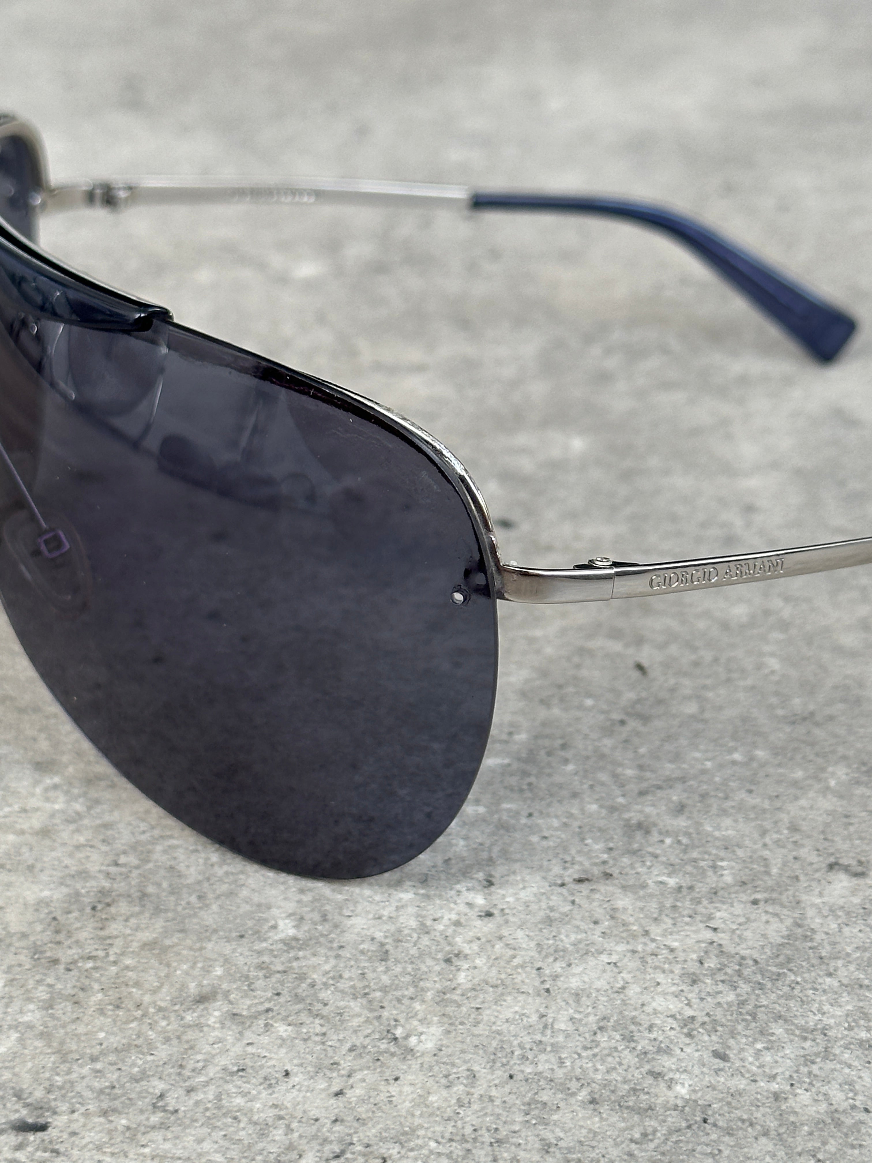 Giorgio Armani 2000s Oversized Shield Rimless Sunglasses