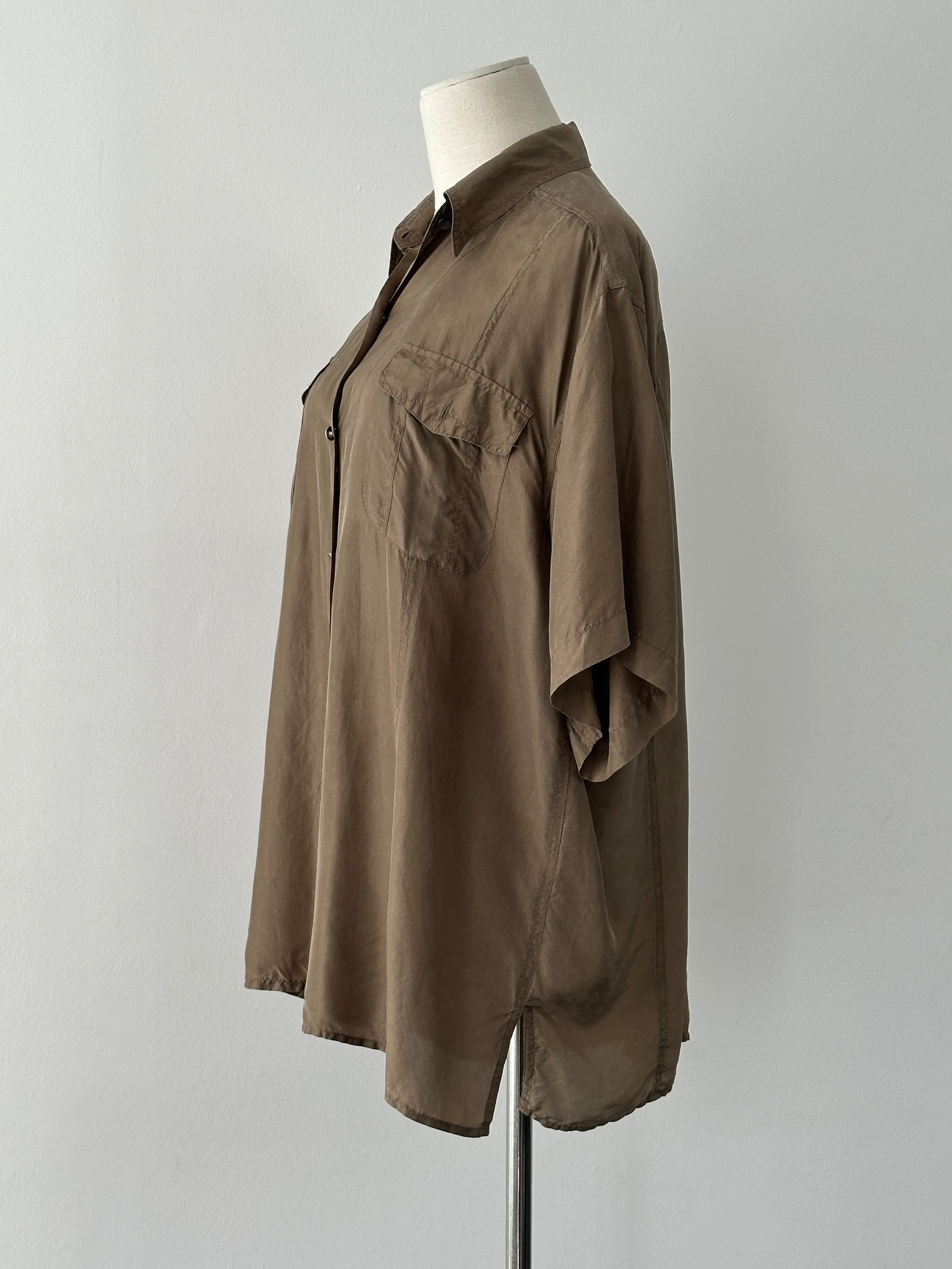 Vintage 1990s Pure Silk Short Sleeve Shirt - XL