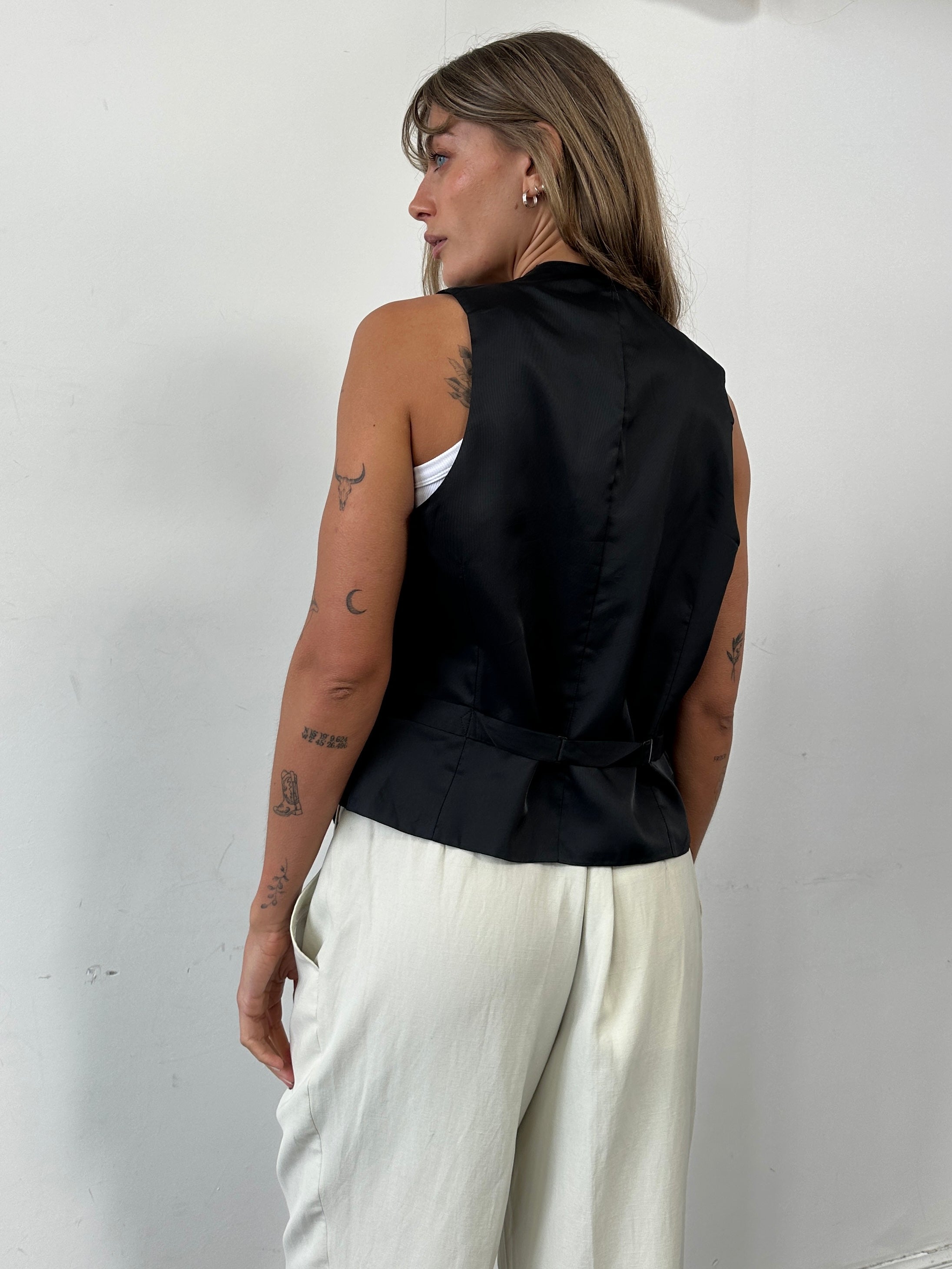 Vintage Wool Tailored Waistcoat - S - SYLK