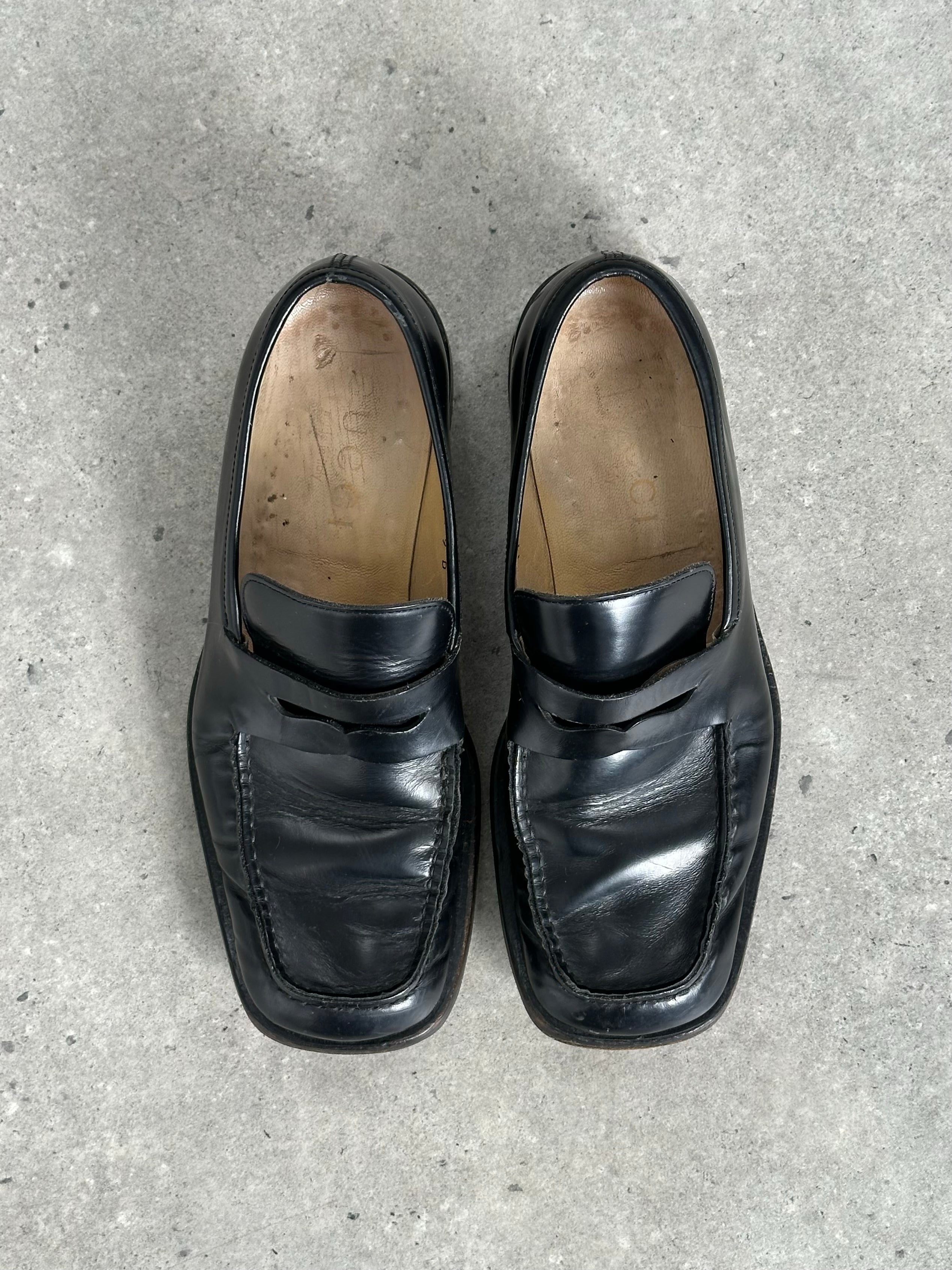 Gucci 2000s Leather Square Toe Loafers -