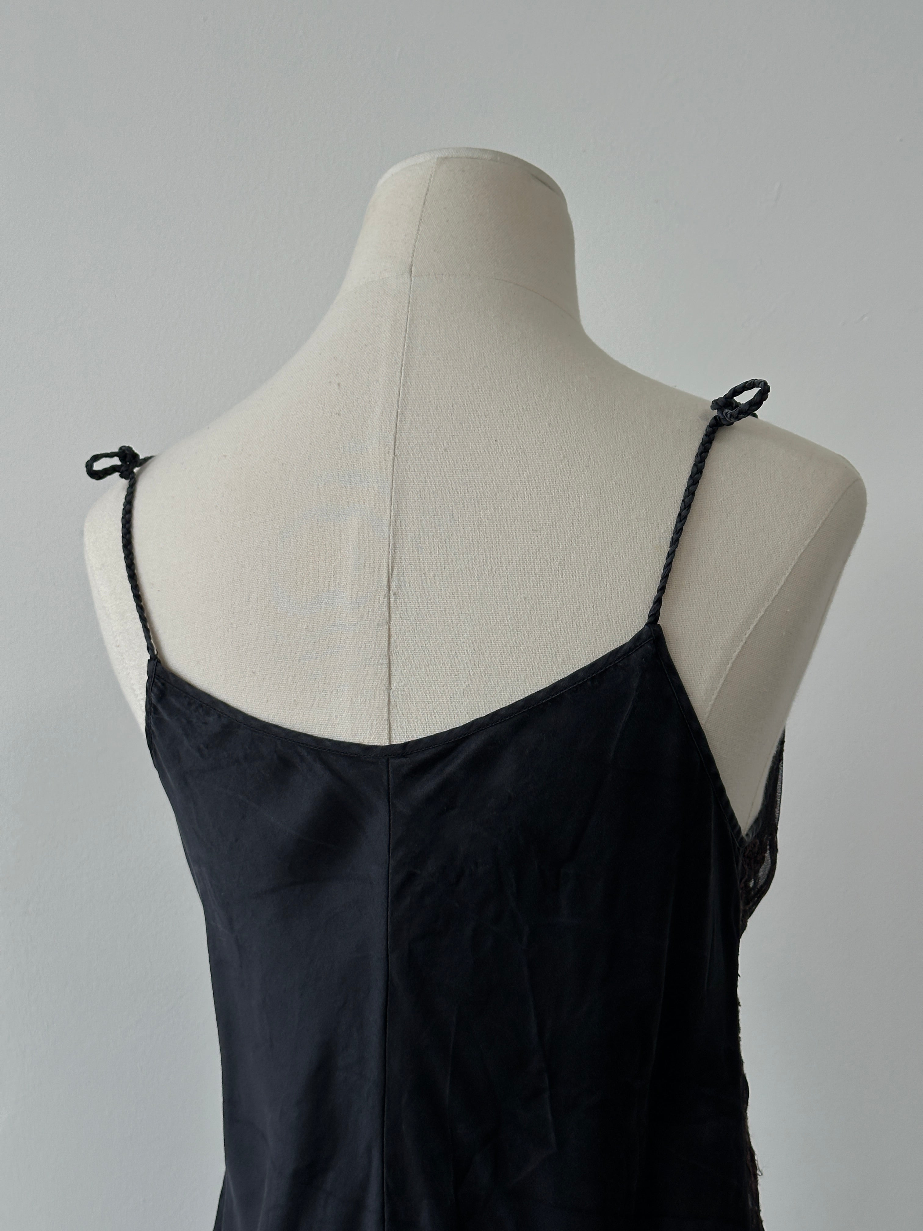 La Perla 2000s Pure Silk Embroidered Lace Midi Slip Dress - M