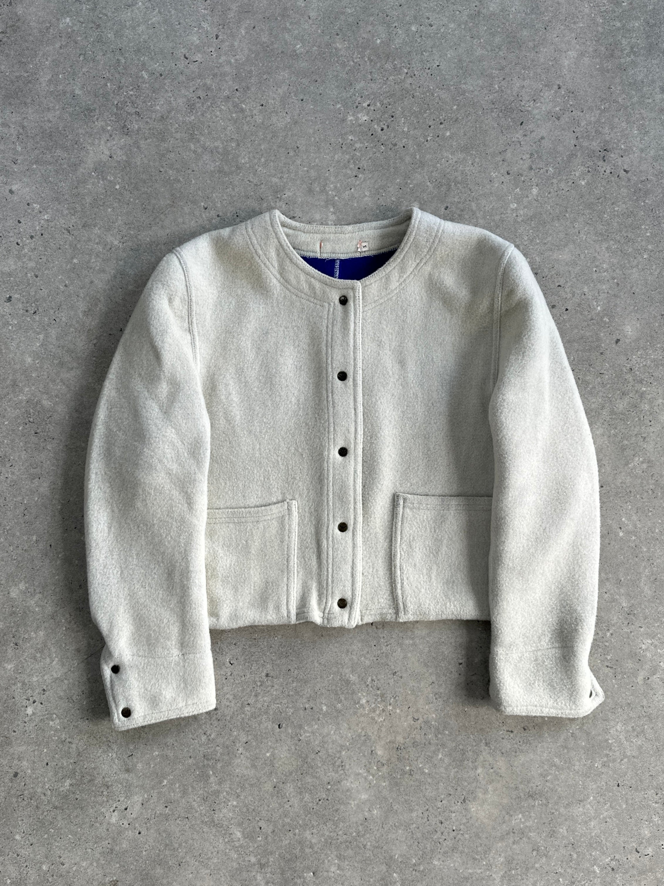 Vintage Italian vintage wool tailored jacket, size small, featuring classic design and structured fit, ideal for stylish layering.
